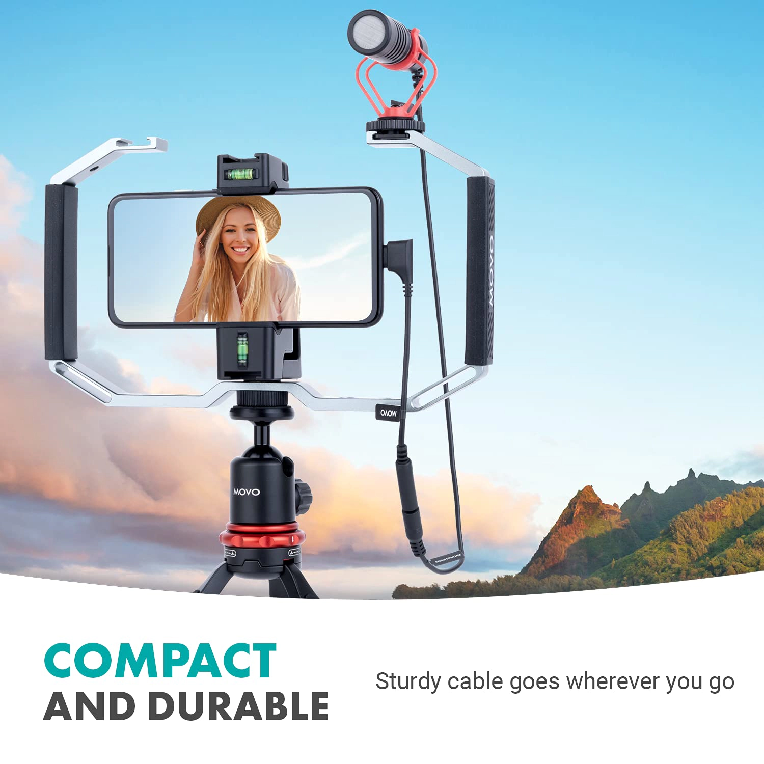 Movo UCMA-3 Female 3.5mm TRRS to USB-C Right Angle Mic. Cable