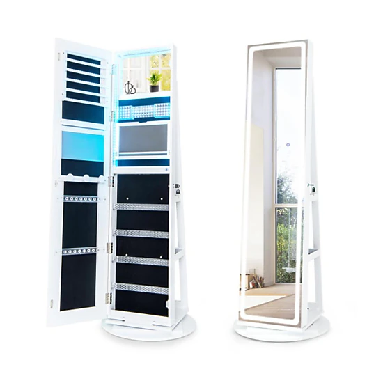Hivvago Standing Jewelry Cabinet with Adjustable LED Lights