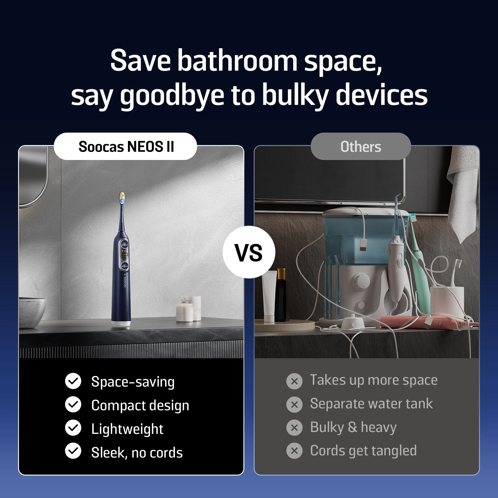 Soocas NEOS II Sonic Electric Toothbrush with Built-In Water Flosser