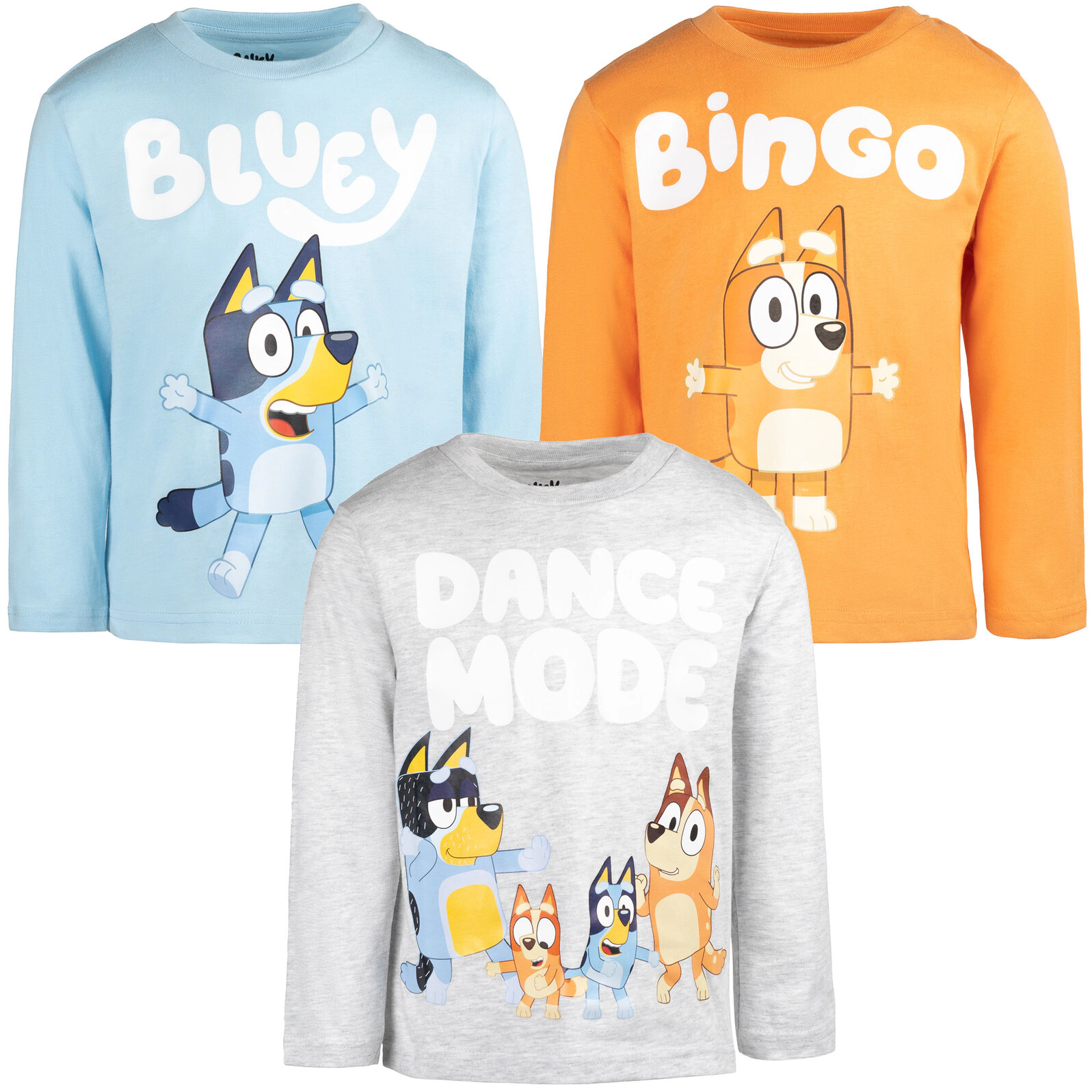 Bluey Boys' 3-Pack Long Sleeve T-Shirts