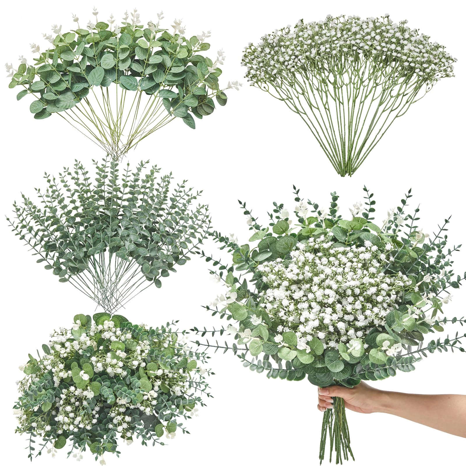 PUPWE Mixed EucalyptStems  Greenery For Centerpieces