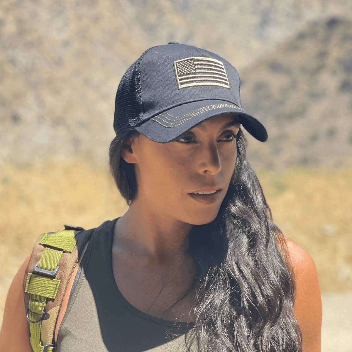 JupiterGear Unisex American Flag Trucker Hat with Adjustable Strap