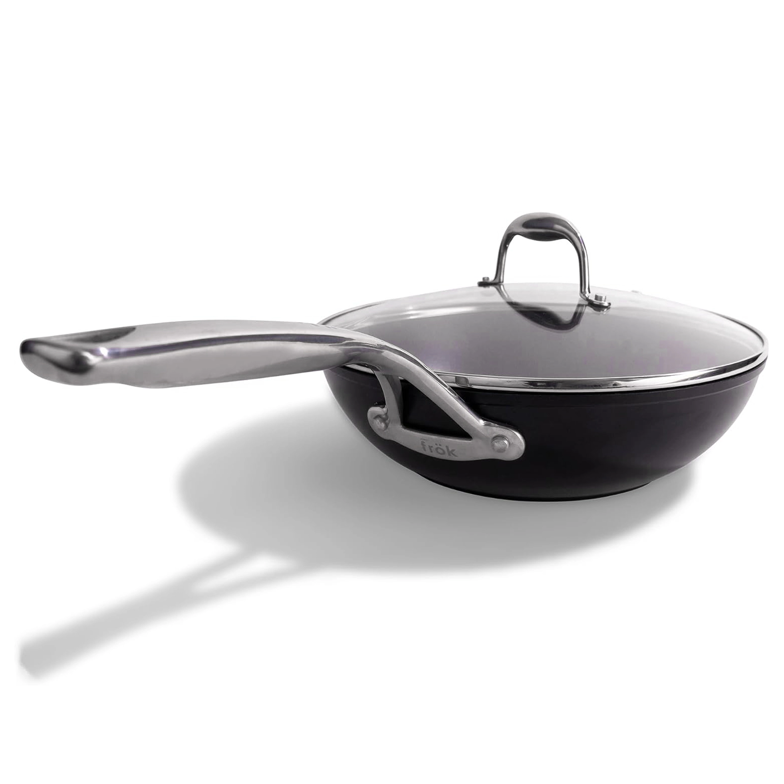 Frok All in One 11 Inch Nonstick Aluminum Wok Frying Pan in with Lid