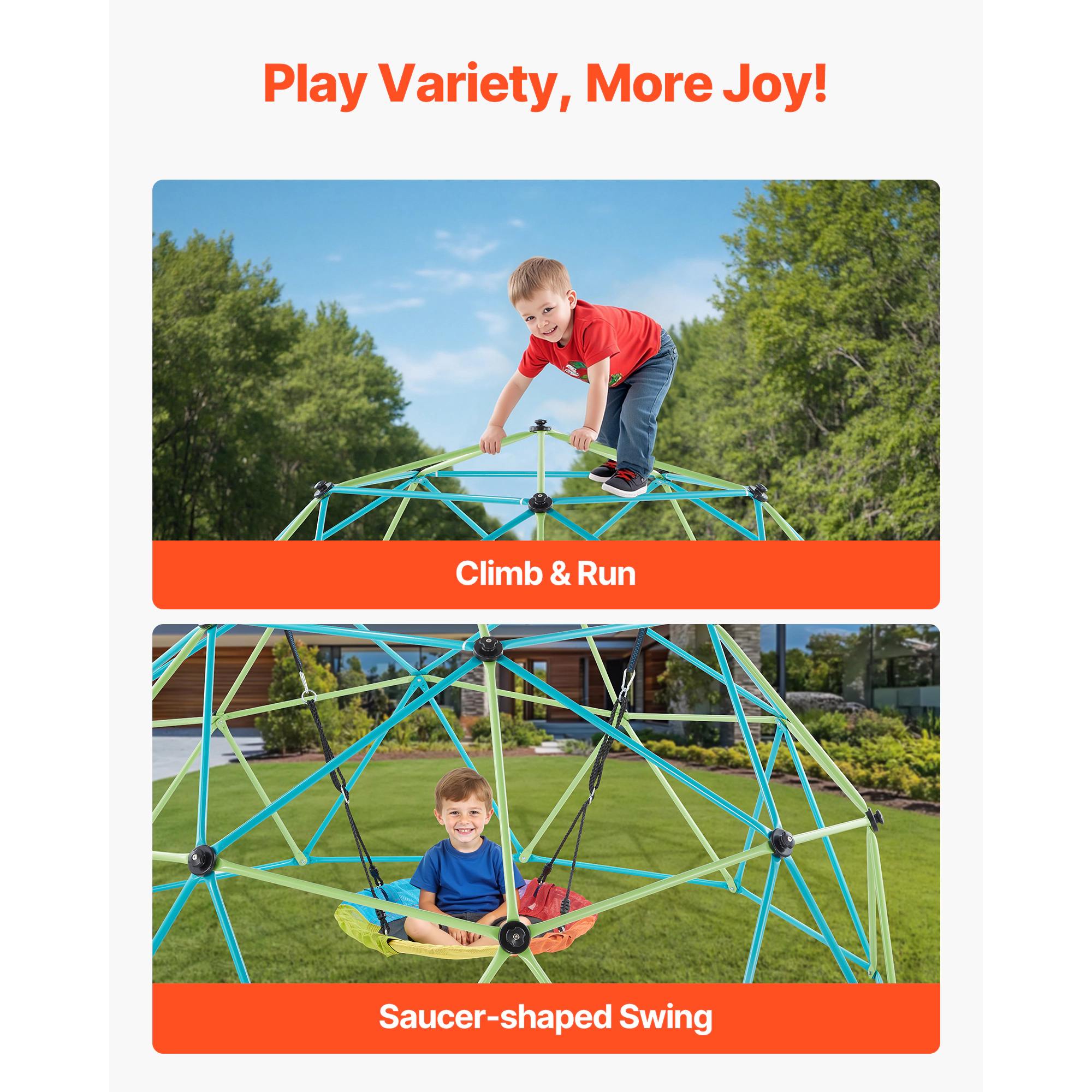 HONGGE Climbing Dome, Geometric Dome Climber, Jungle Gym Playground, Easy-Assembly