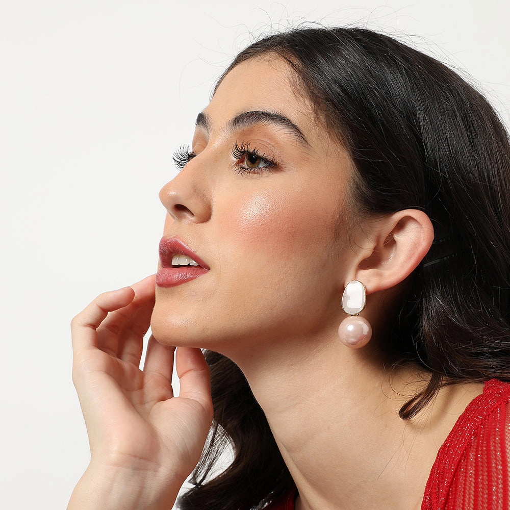 SOHI Women's Gold-Toned Circular Drop Earrings