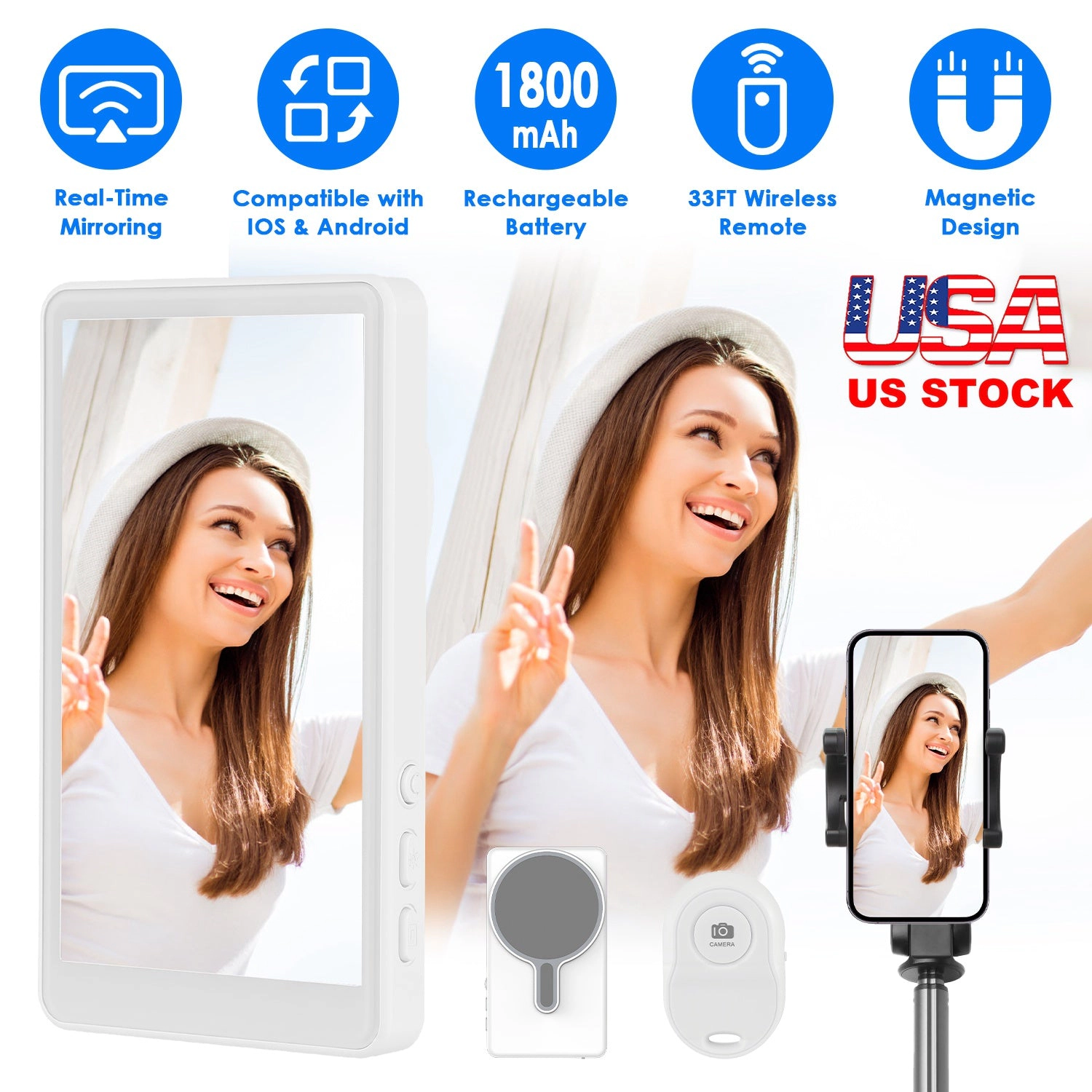 GBruno Wireless Vlog Selfie Monitor Screen With Remote