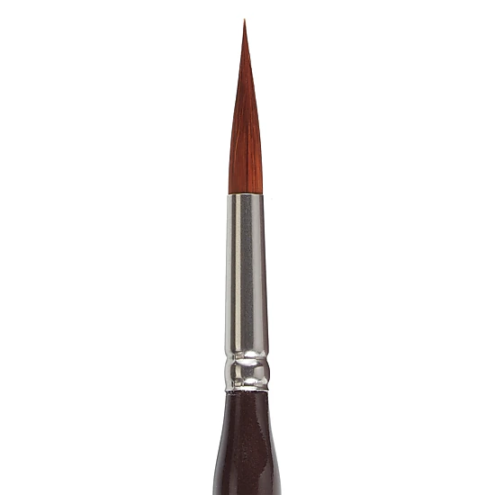 KINGART Precision 2020 Ultra Round Brushes - Amber Taklon, Ergonomic Short Handle