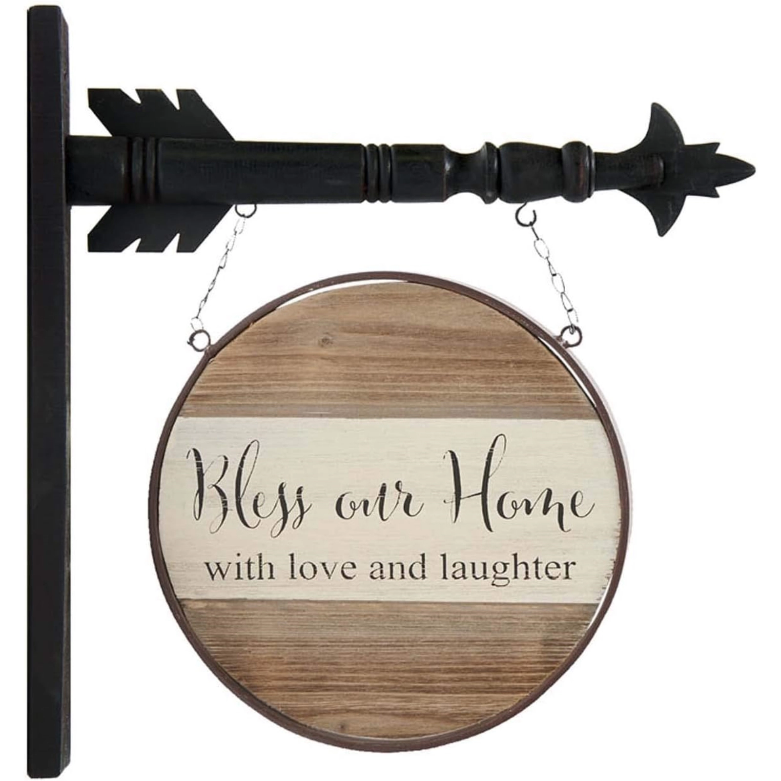 K&K Interiors Bless Our Home Circle Arrow Replacement Sign 13 x 13 inch - Arrow Sold Separately