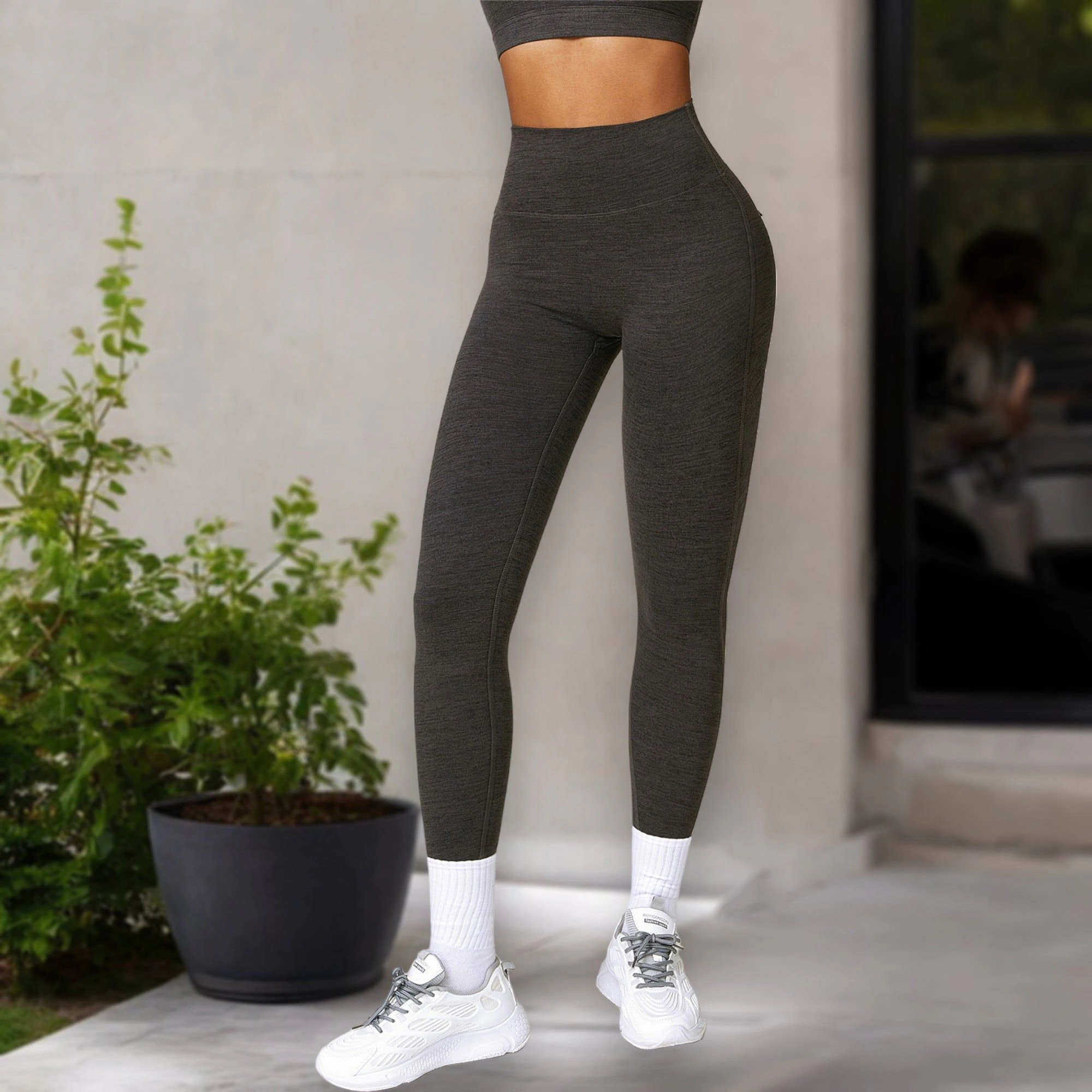 Anna-Kaci Active Women's High Waist Seamless Soft Leggings with Back Pocket Detail