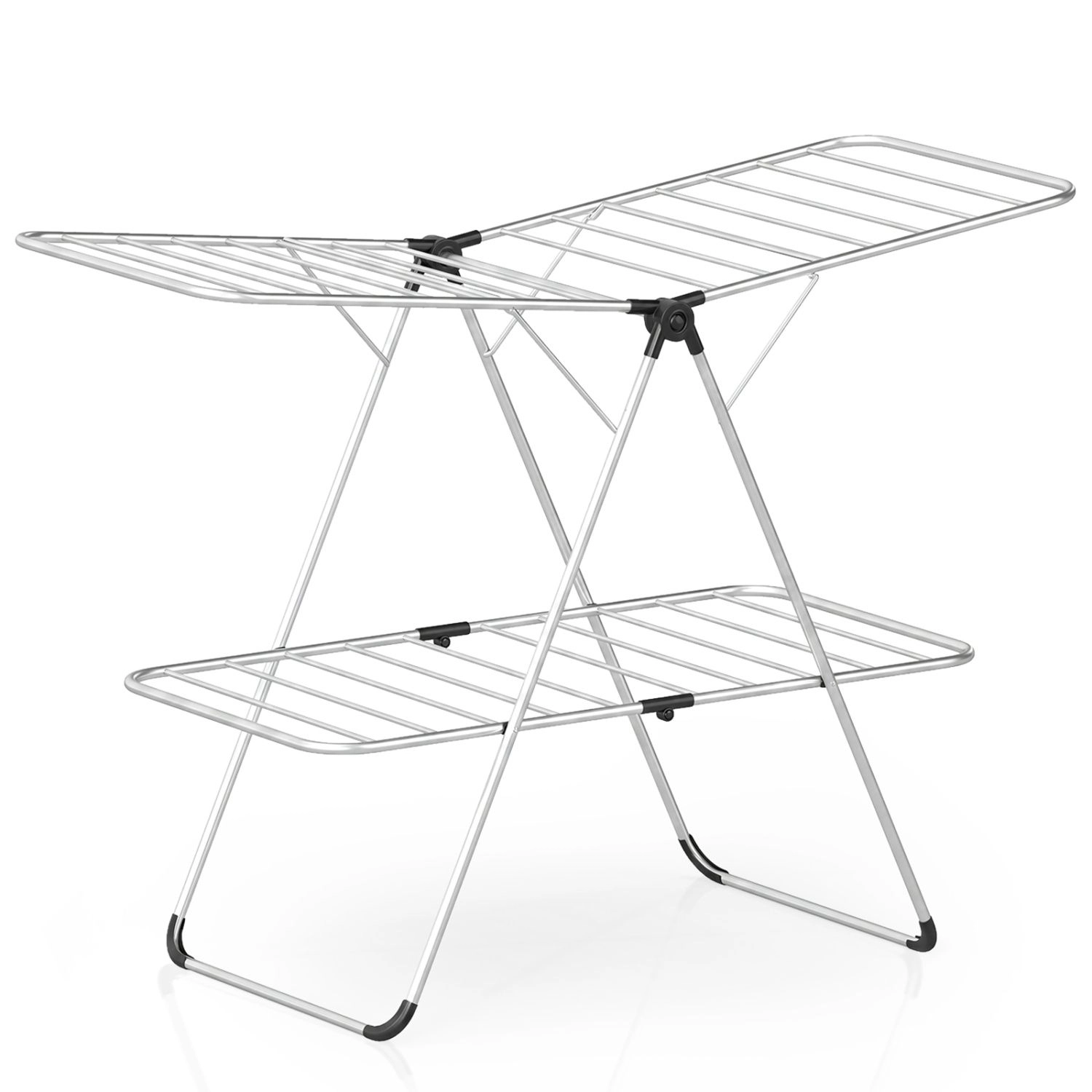 SlickBlue Aluminum Stainless Steel Clothes Drying Rack, 2-Tier