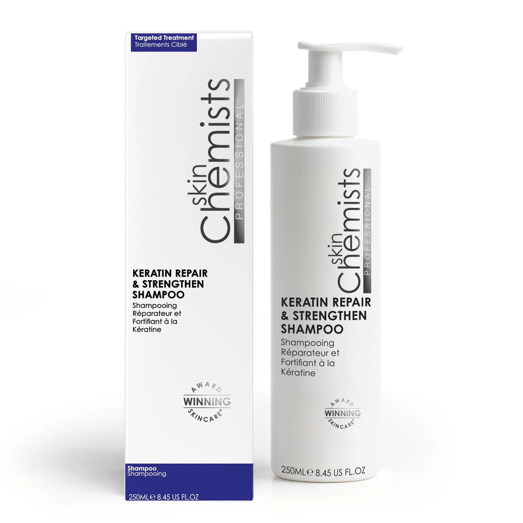 skinChemists Keratin Repair & Strengthen Shampoo 250ml - For Damaged and Chemically Treated Hair