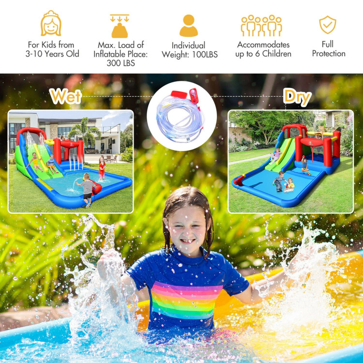 Hivvago Inflatable Water Slide with Ocean Balls for Kids without Blower