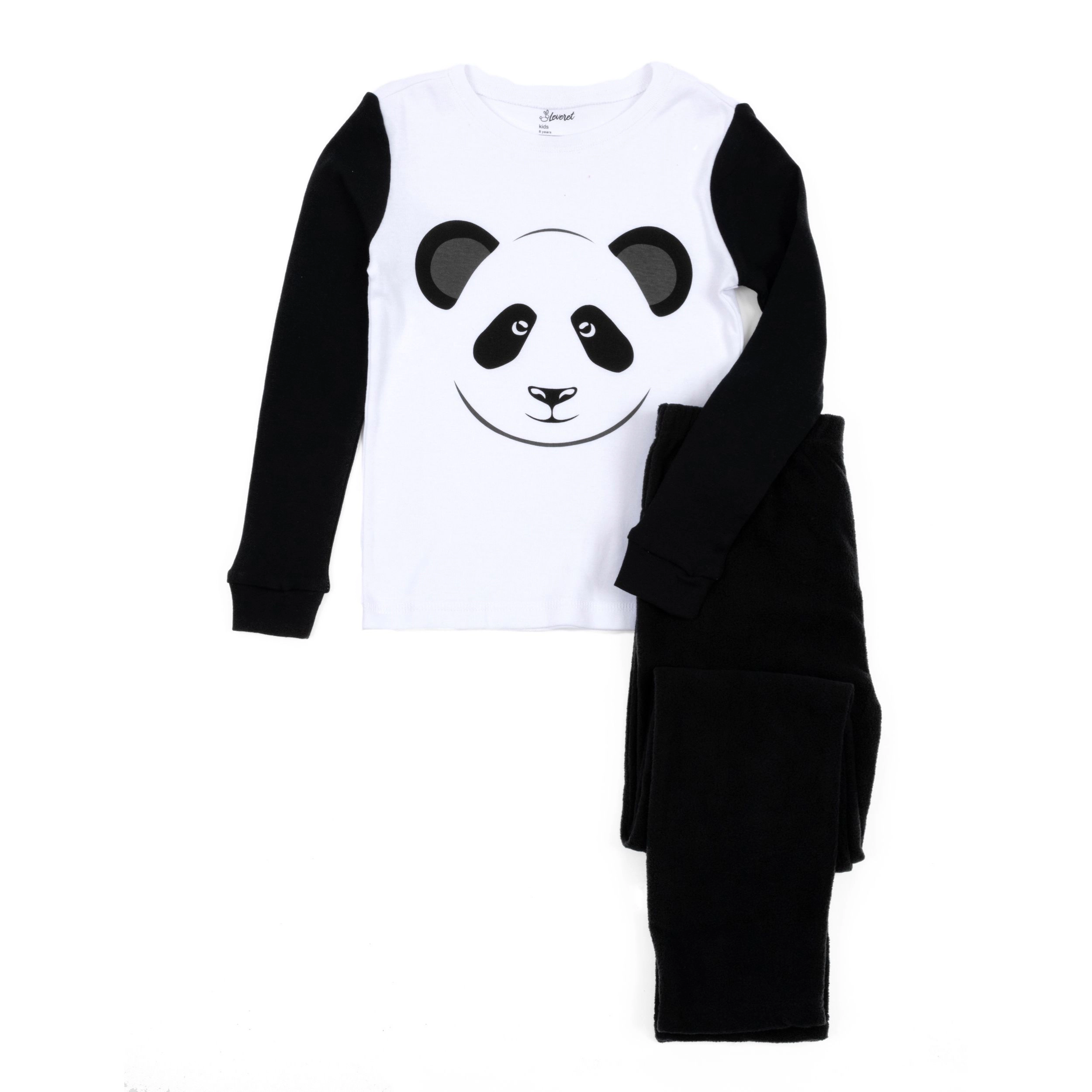 Leveret Toddler/Kids Cotton Top & Fleece Pants Animal Pajama Set