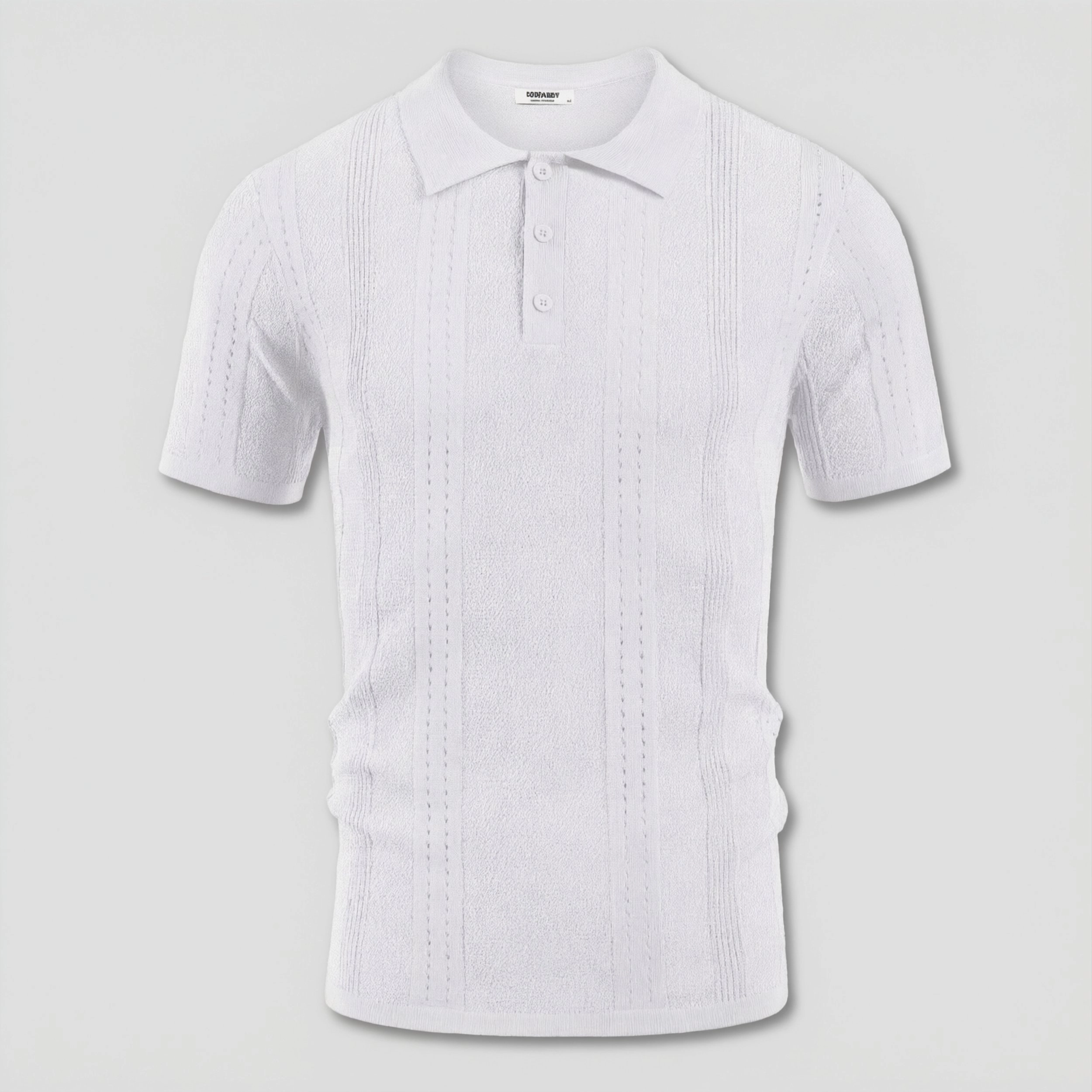 COOFANDY Men's Slim Fit Textured Knit Short Sleeve Polo Shirt