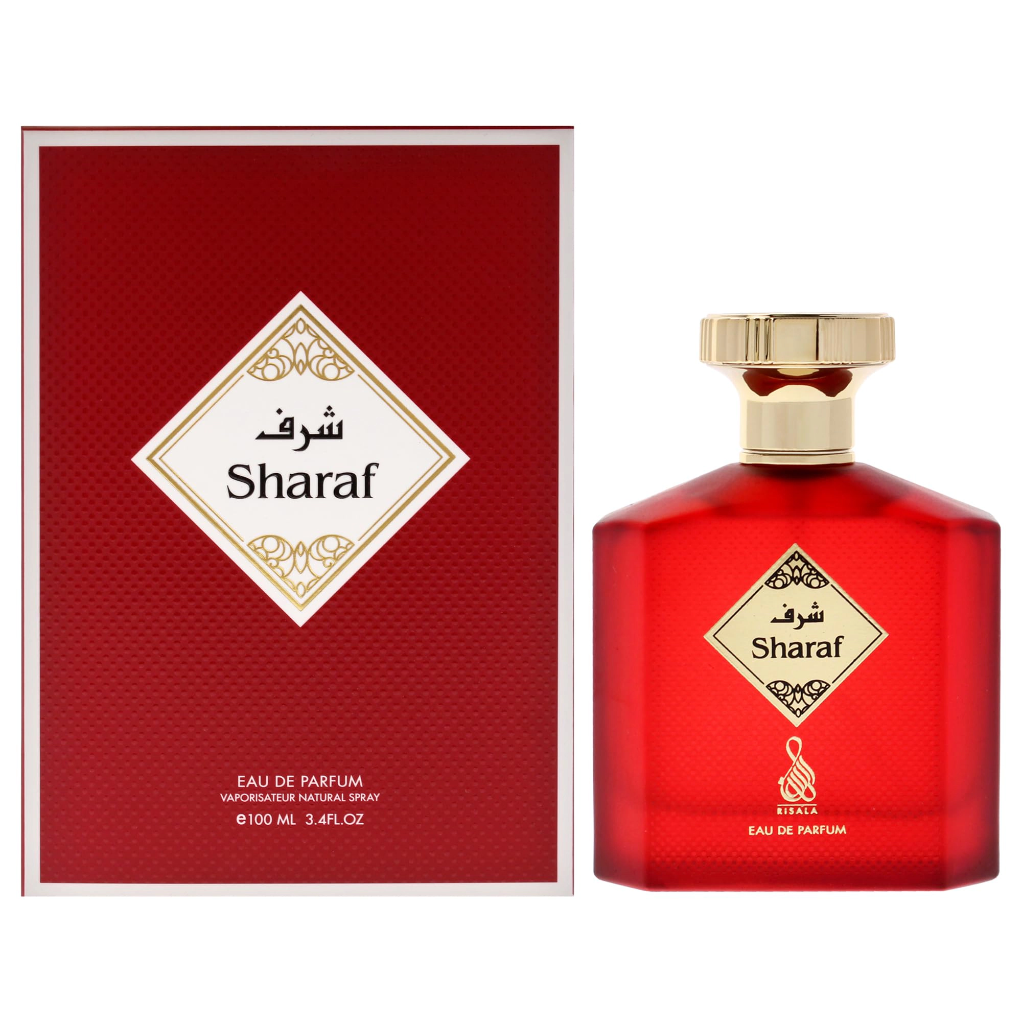 Risala Sharaf Eau de Parfum Unisex - Oriental Floral Citrus, 3.4 oz Spray