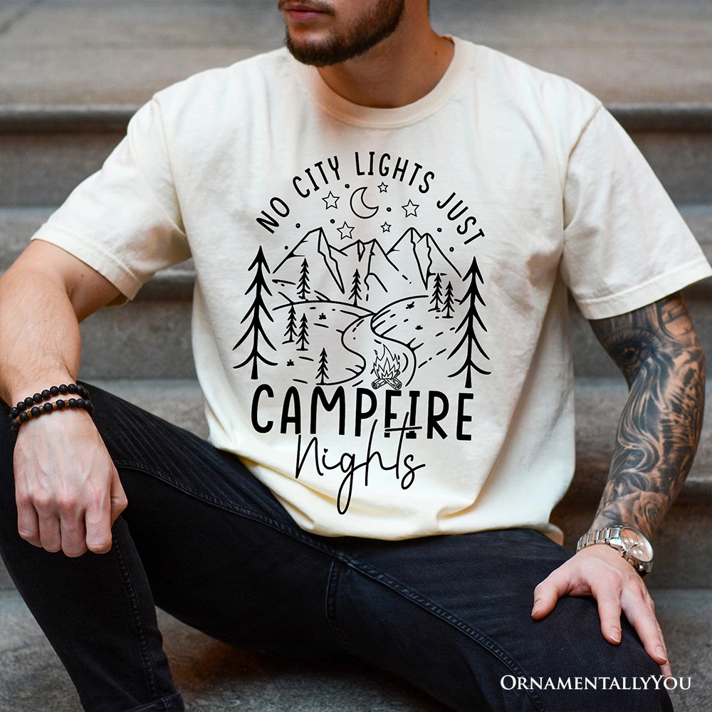 OrnamentallyYou Unisex No City Lights Just Campfire Nights T-Shirt