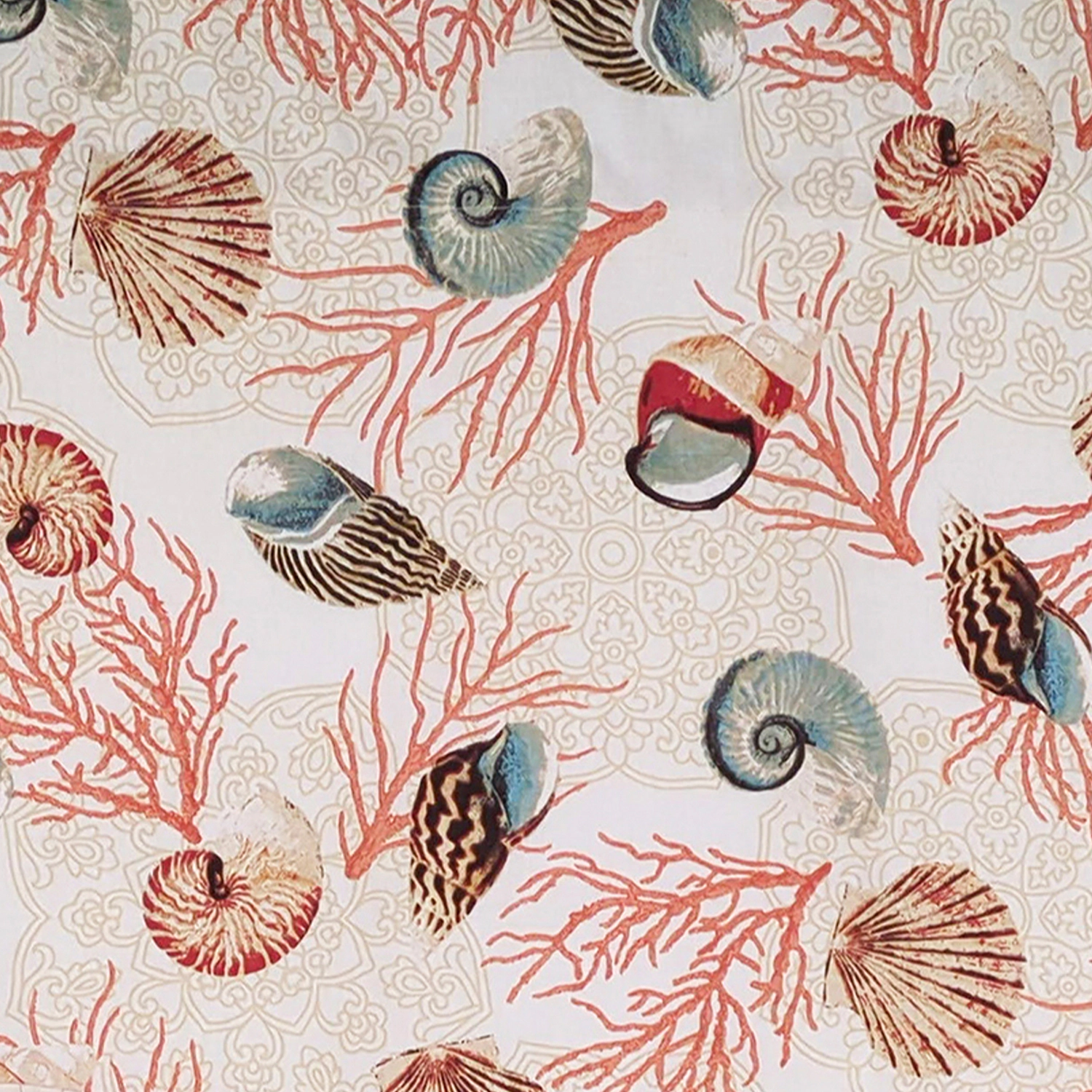 RLF Home 100% Cotton Nautilus Provance With Ivory Lining Rod Pocket Window Valance 50" x 17" Orange