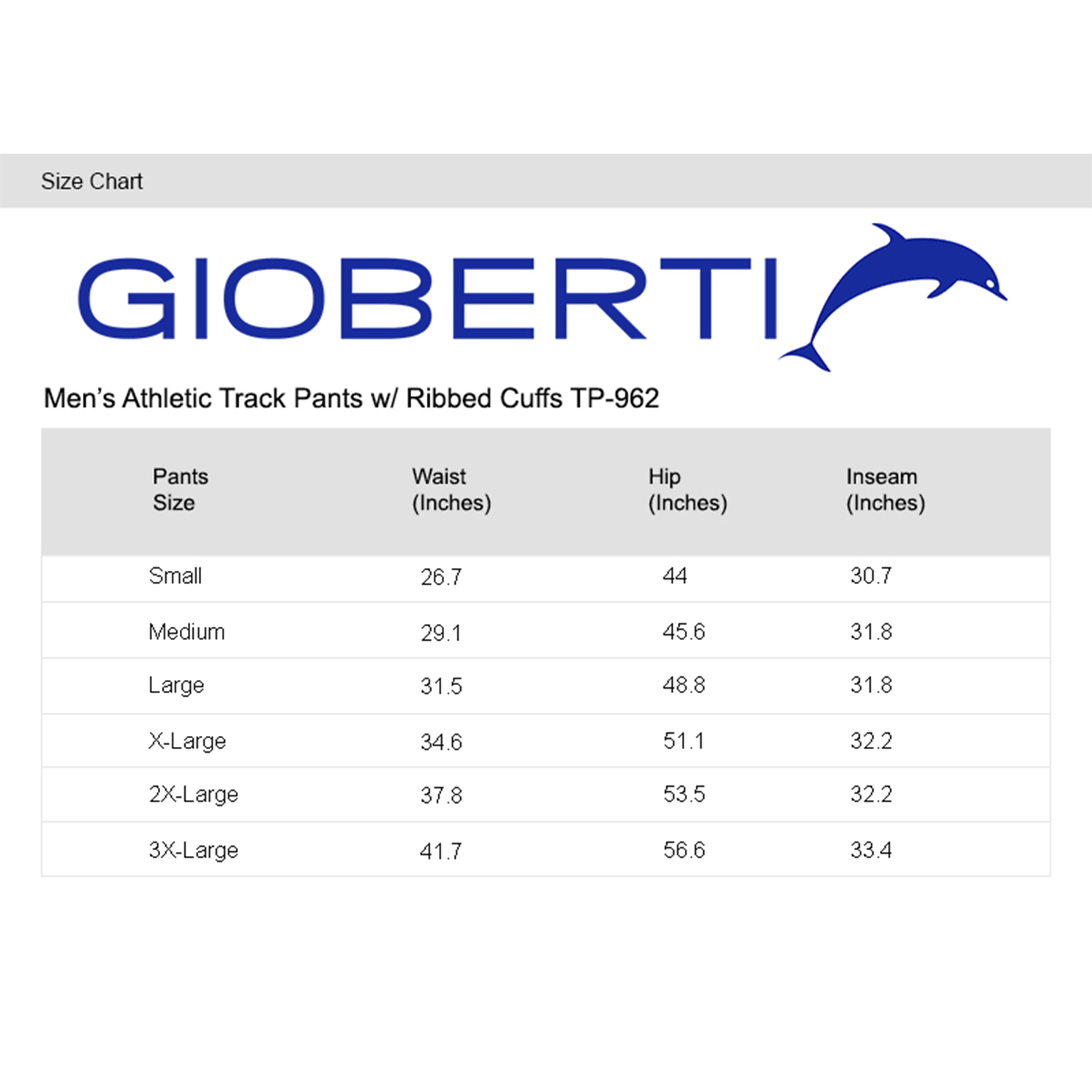Gioberti Men's Athletic Track Pants With Ribbed Cuff Leg