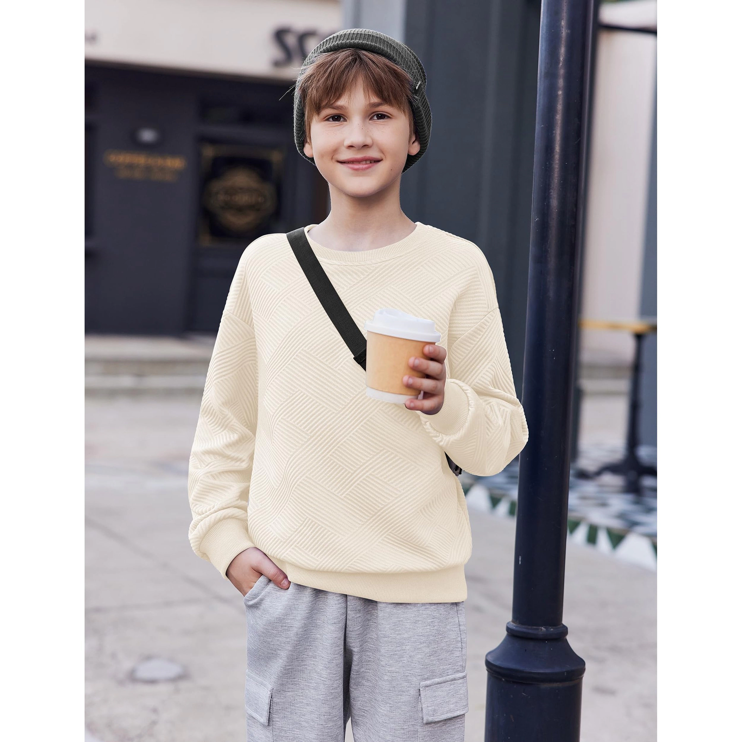 Arshiner Boys Sweatshirts Long Sleeve Crewneck Pullover Shirt Kids Fashion Fall Winter Sweater