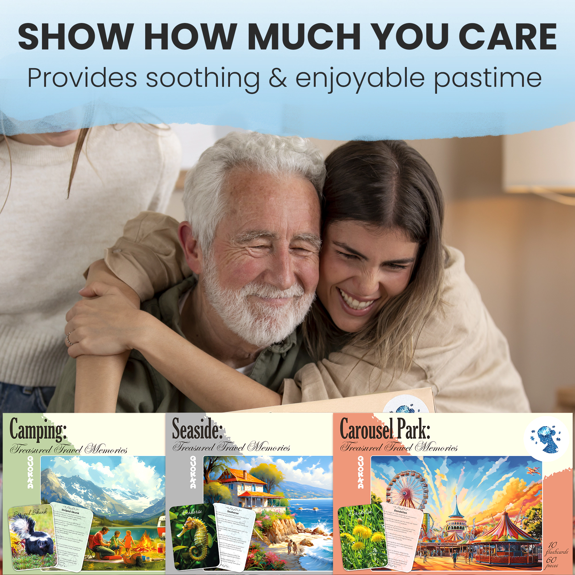 QUOKKA Dementia Jigsaw Puzzles for Seniors, 60 Piece Large with Memory Cards Adults