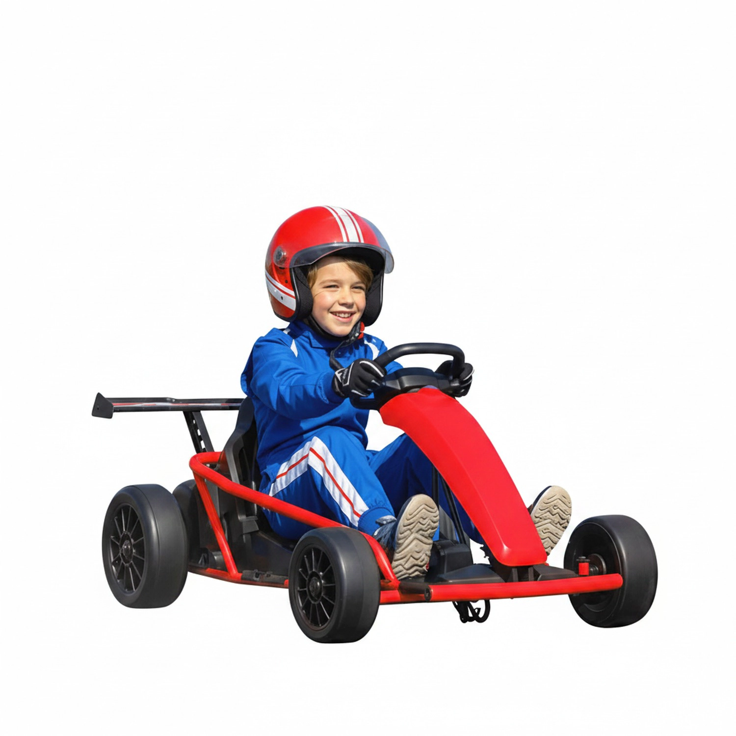HONGGE Qaba 24V 7AH Kids Electric Go Kart, 8.1 MPH Battery Powered Drift Kart with Dual Motors