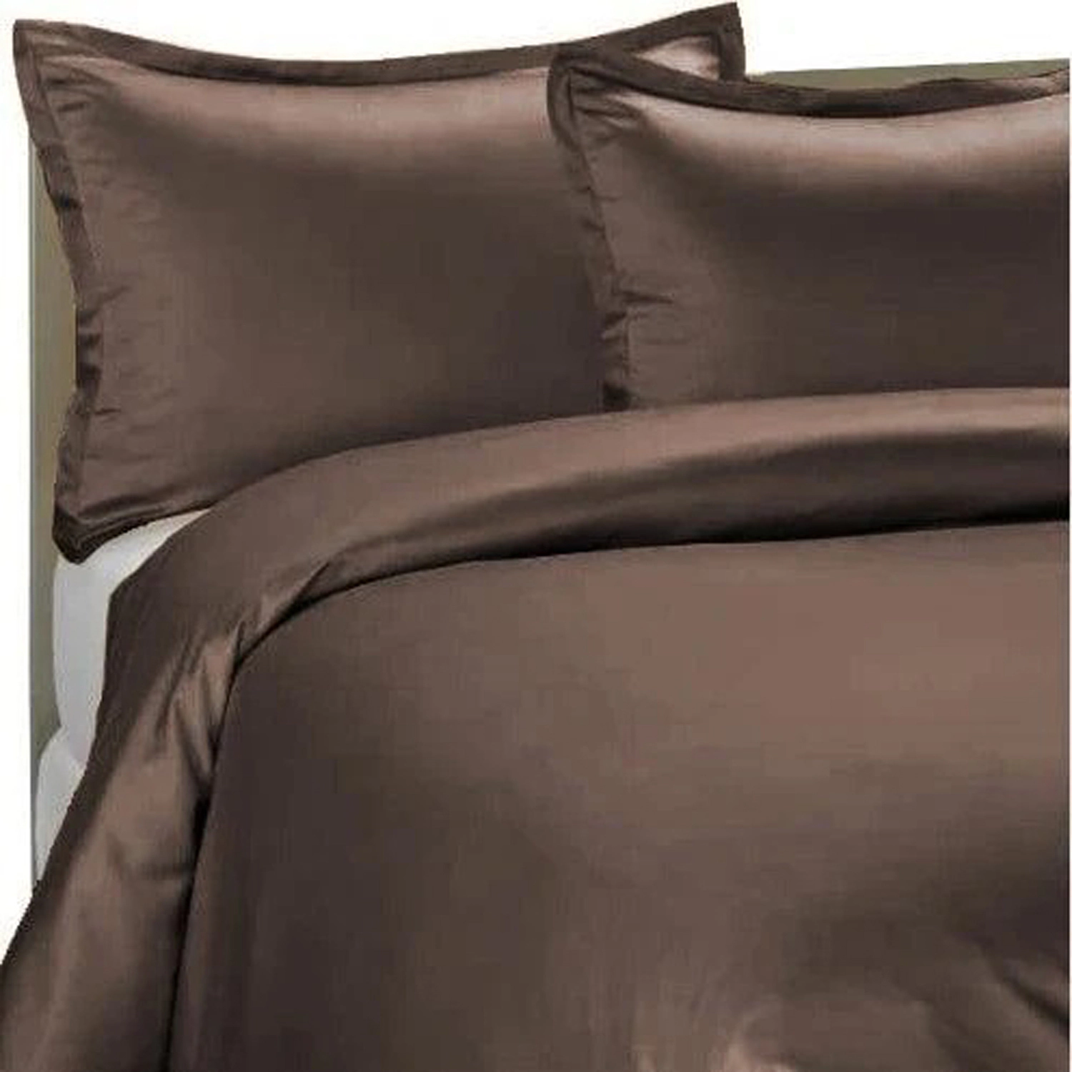 Brielle Home 250 Thread Count Modal Sateen Duvet Cover Set with 2 Shams Full/Queen 90 x 98 Chocolate