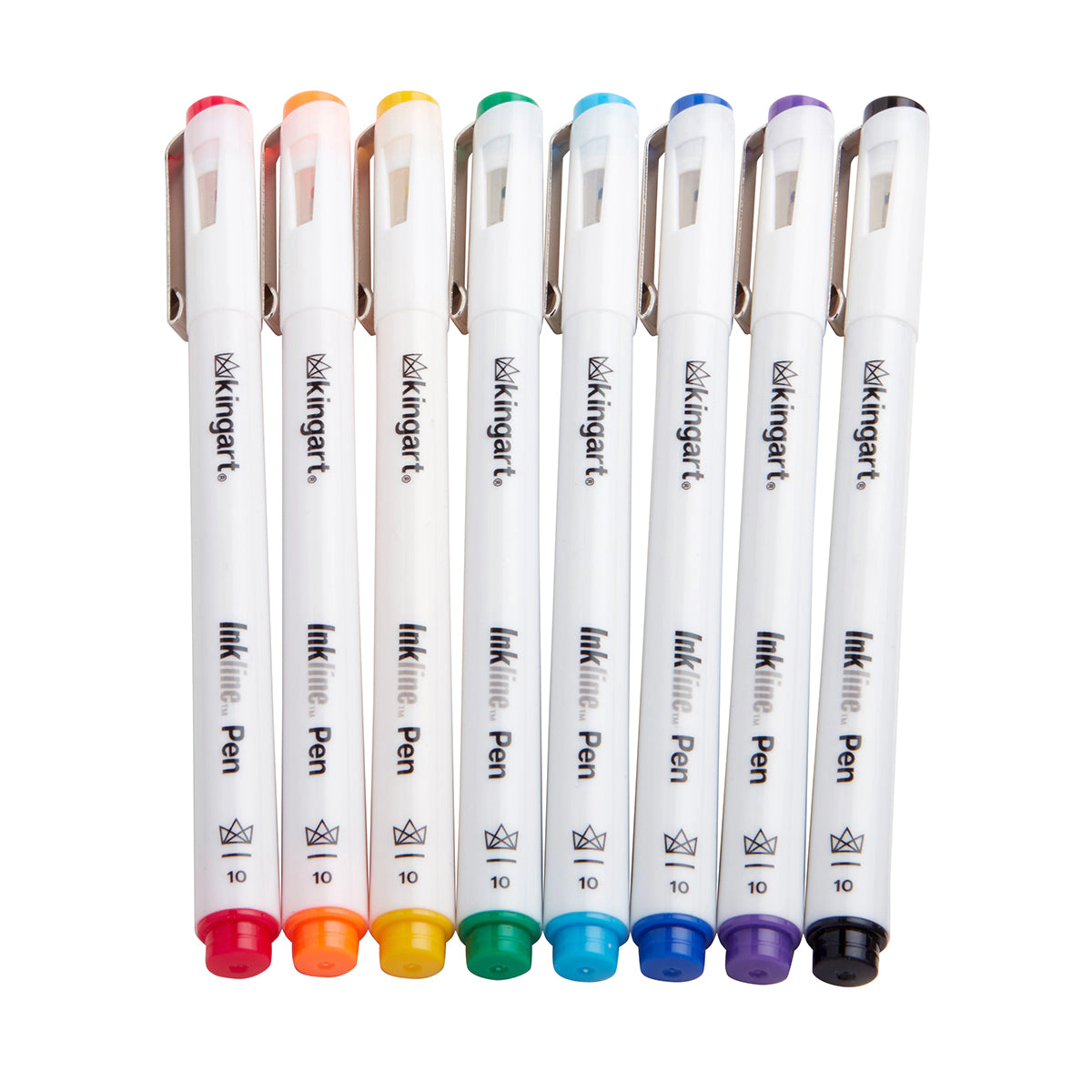 KINGART Inkline™ PRO Fine Line Archival Ink Pens - Size 10 (0.60mm) - 8 Assorted Colors