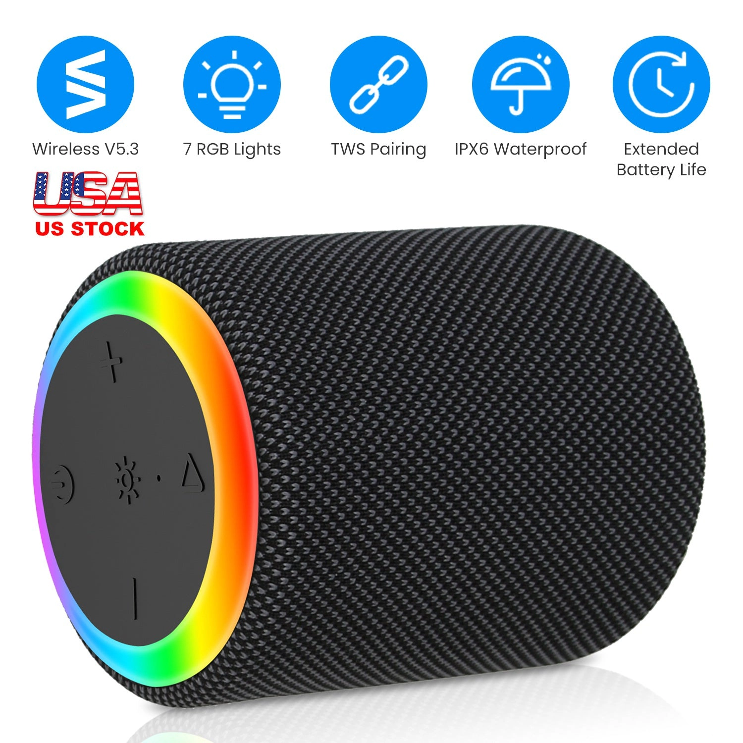 GBruno Waterproof RGB Portable Wireless Speaker