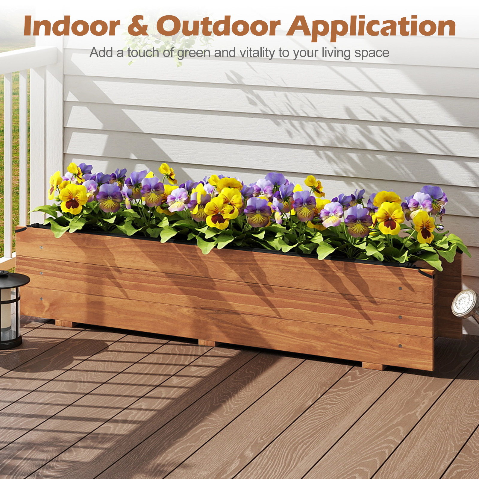 Hivvago Elevated Wooden Garden Planter Box