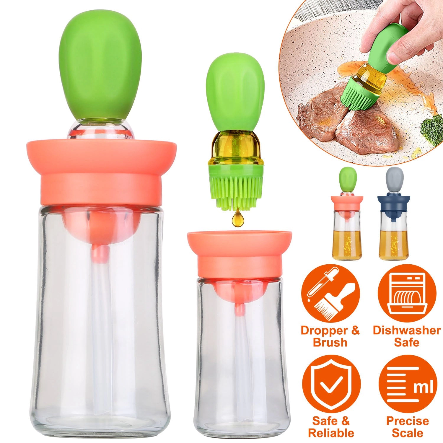 GBruno 2-in-1 Glass Oil Dispenser With Brush