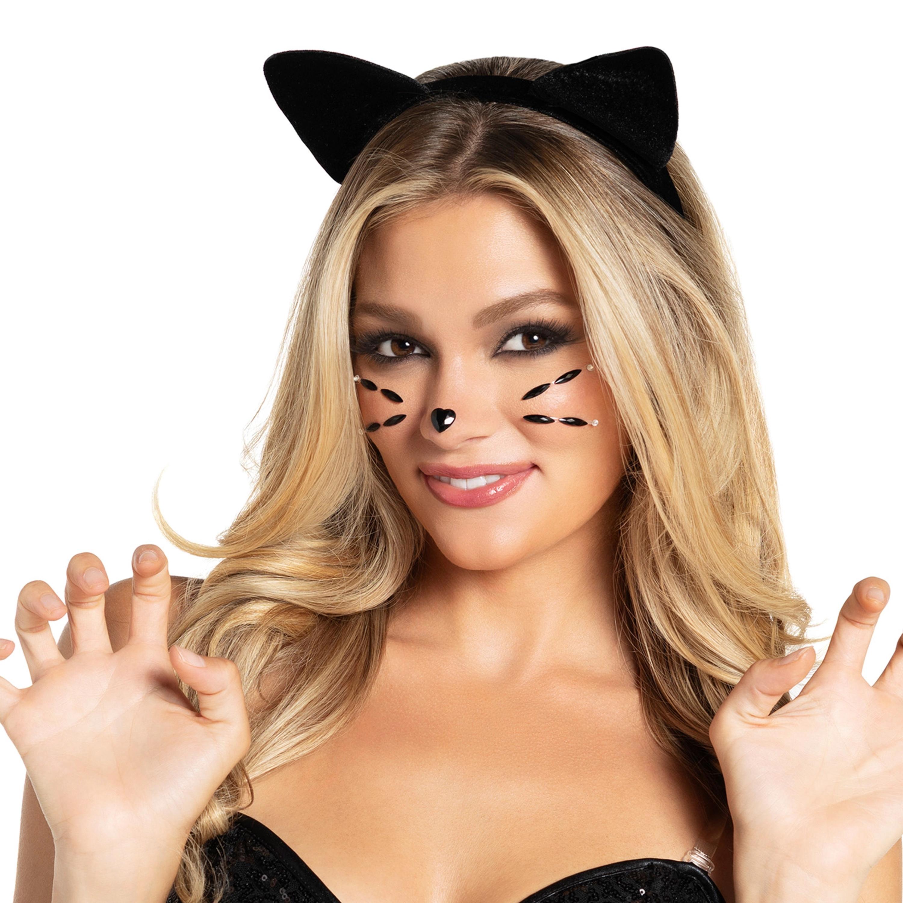 Leg Avenue Women's Velvet Black Cat Ears