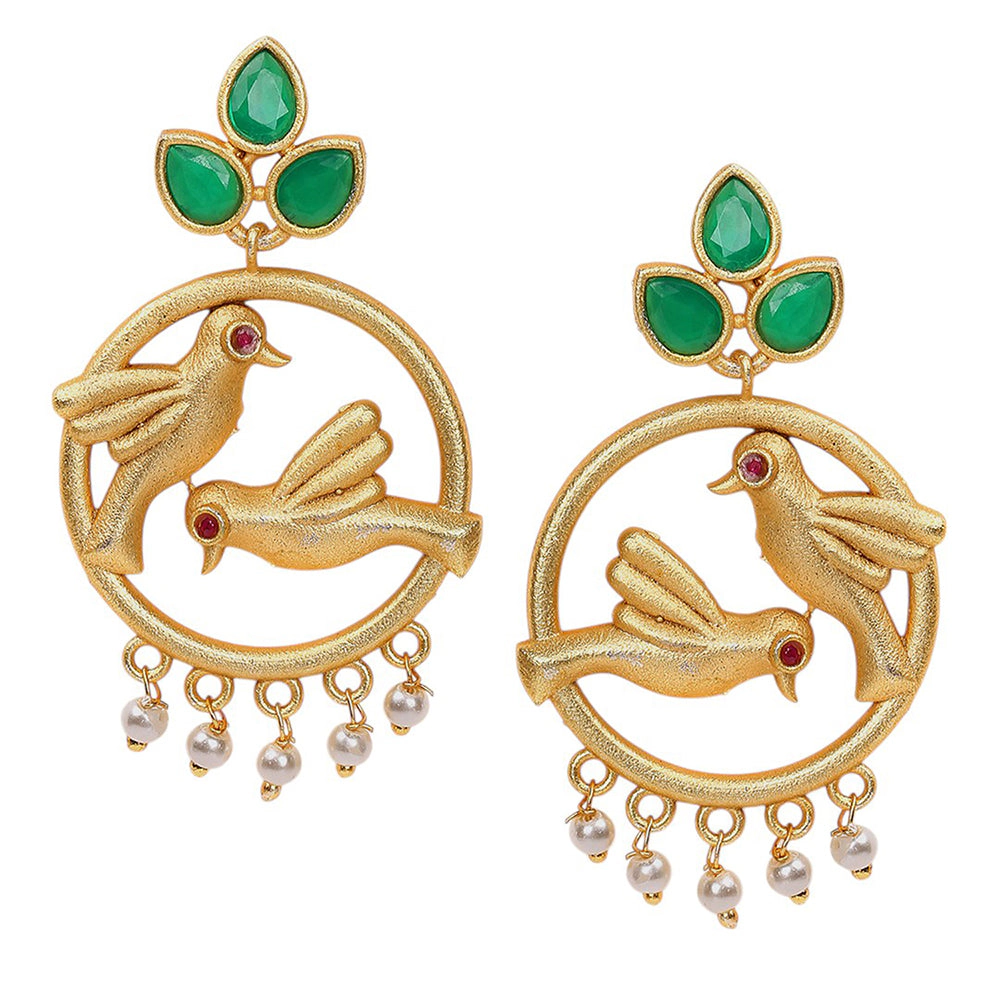SOHI Women's Circular-Birds Drop Earrings