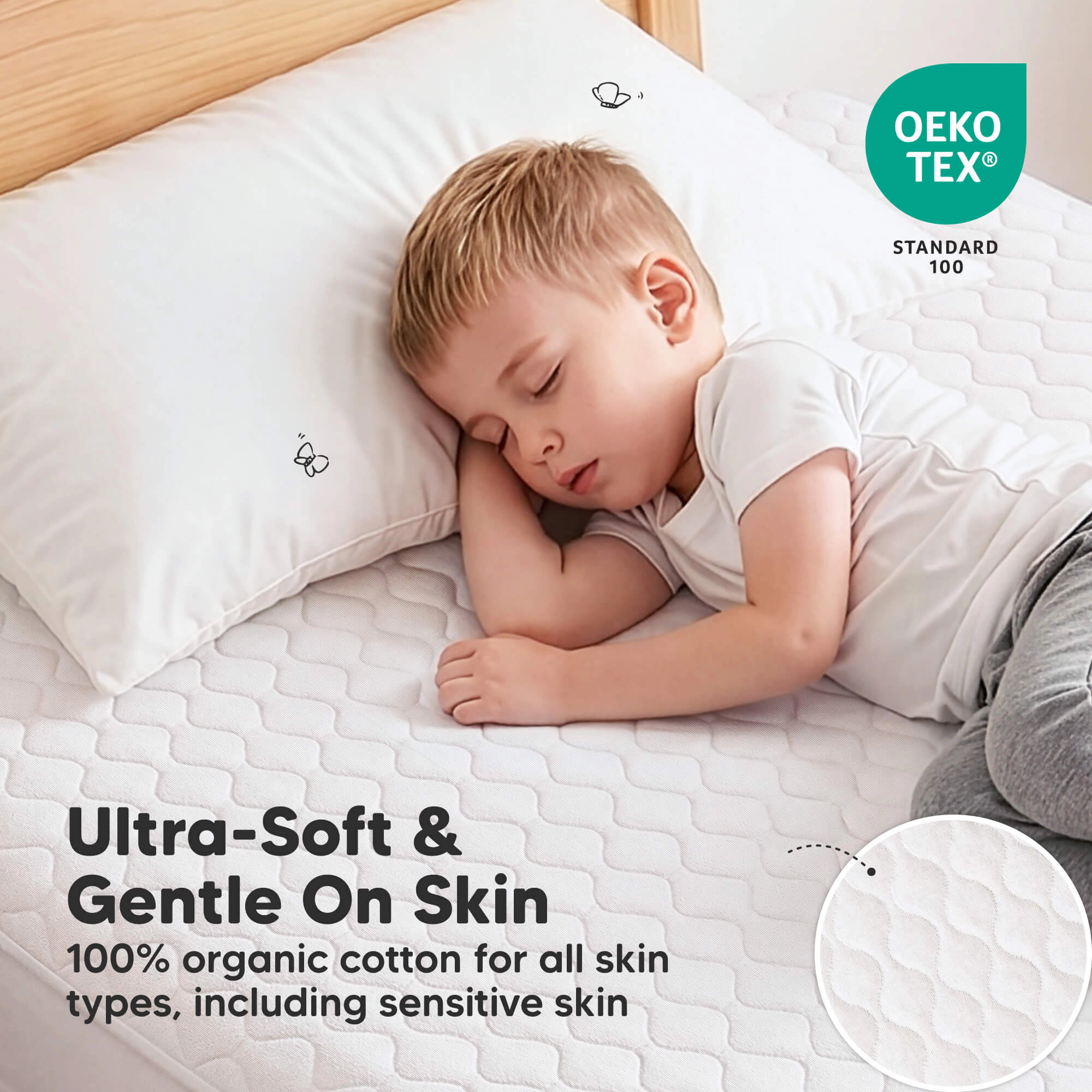 KeaBabies 1-Pack Mavy Protect+ Waterproof Twin Mattress Protectors