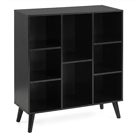 SUGIFT 8-Cube White Bookcase with Raised Splayed Legs 32-in W 12-in D 37.5-in H 220-lb Total Capacity