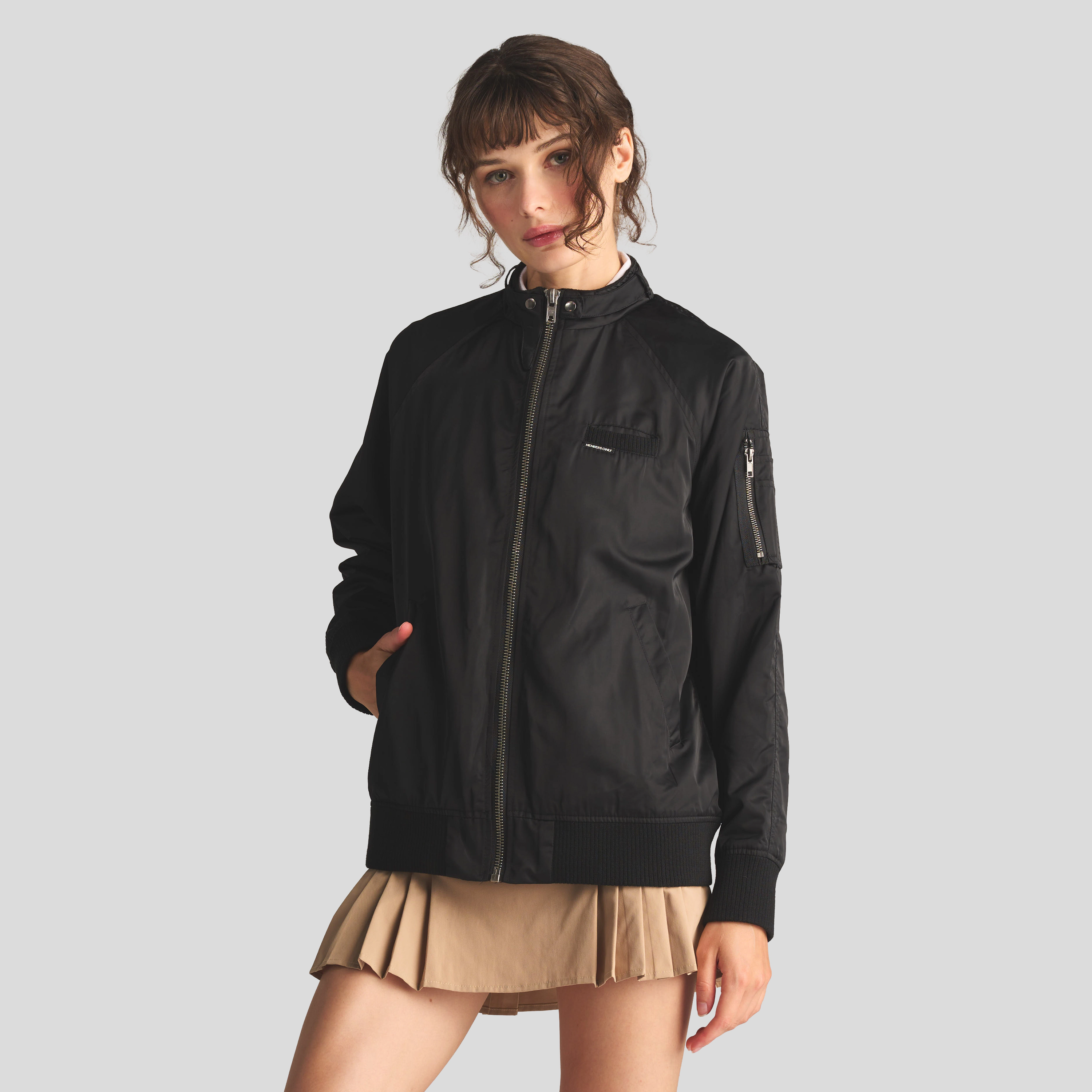 Members Only Women's Satin Bomber Jacket