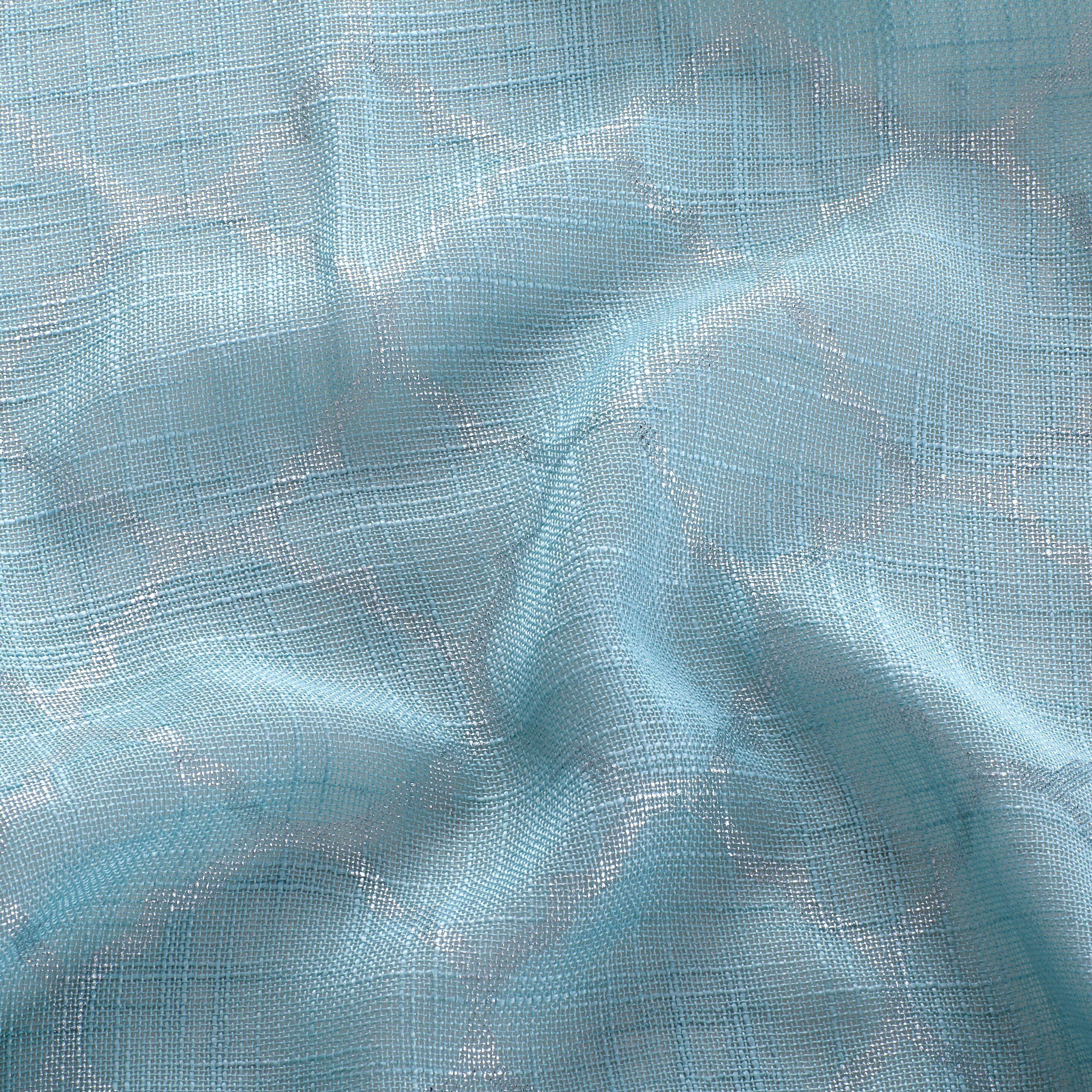 Kate Aurora 2 Piece Silver Sparkly Semi Sheer Trellis Quatrefoil Grommet Top Window Curtain Panels - 84 in. Long