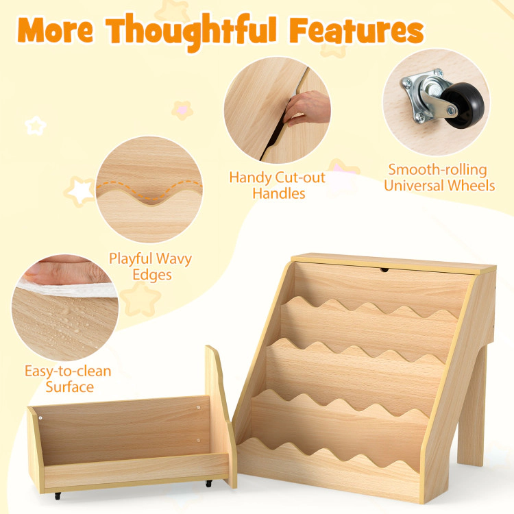Hivvago 2-In-1 Kids Bookshelf & Toy Storage Organizer