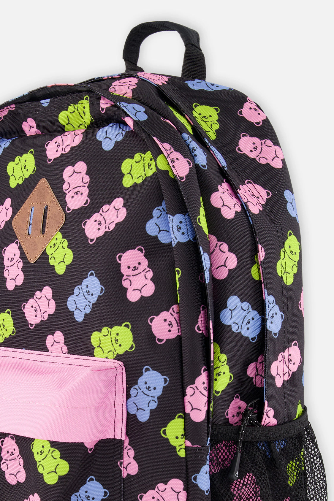 Deux par Deux Girls Gummy Bear Print Two-Compartment Backpack with Padded Laptop Sleeve