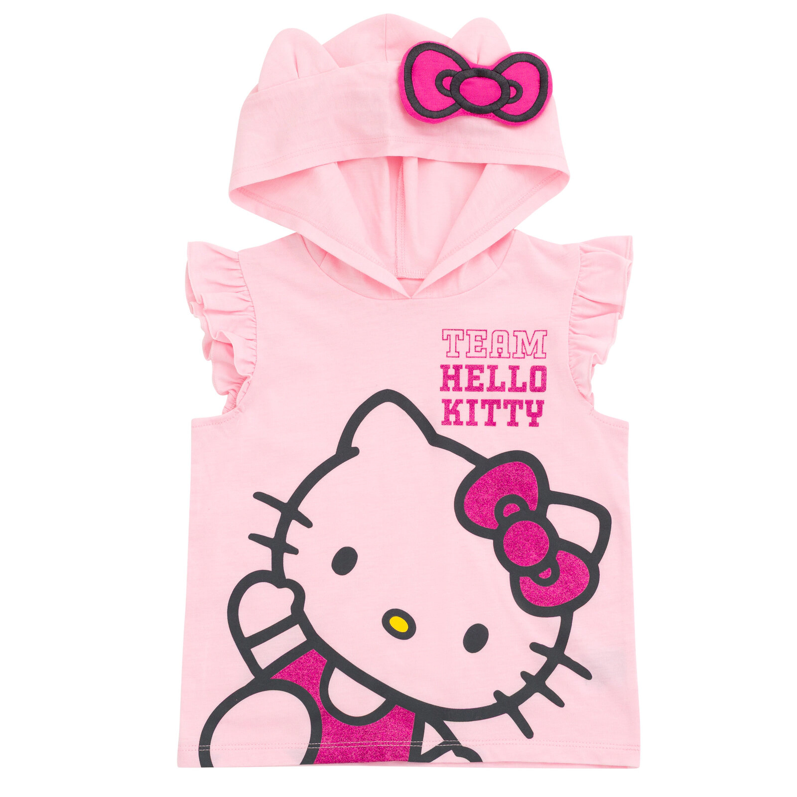 Hello Kitty Girls' Cosplay 2-Piece Hooded Top and Shorts Set