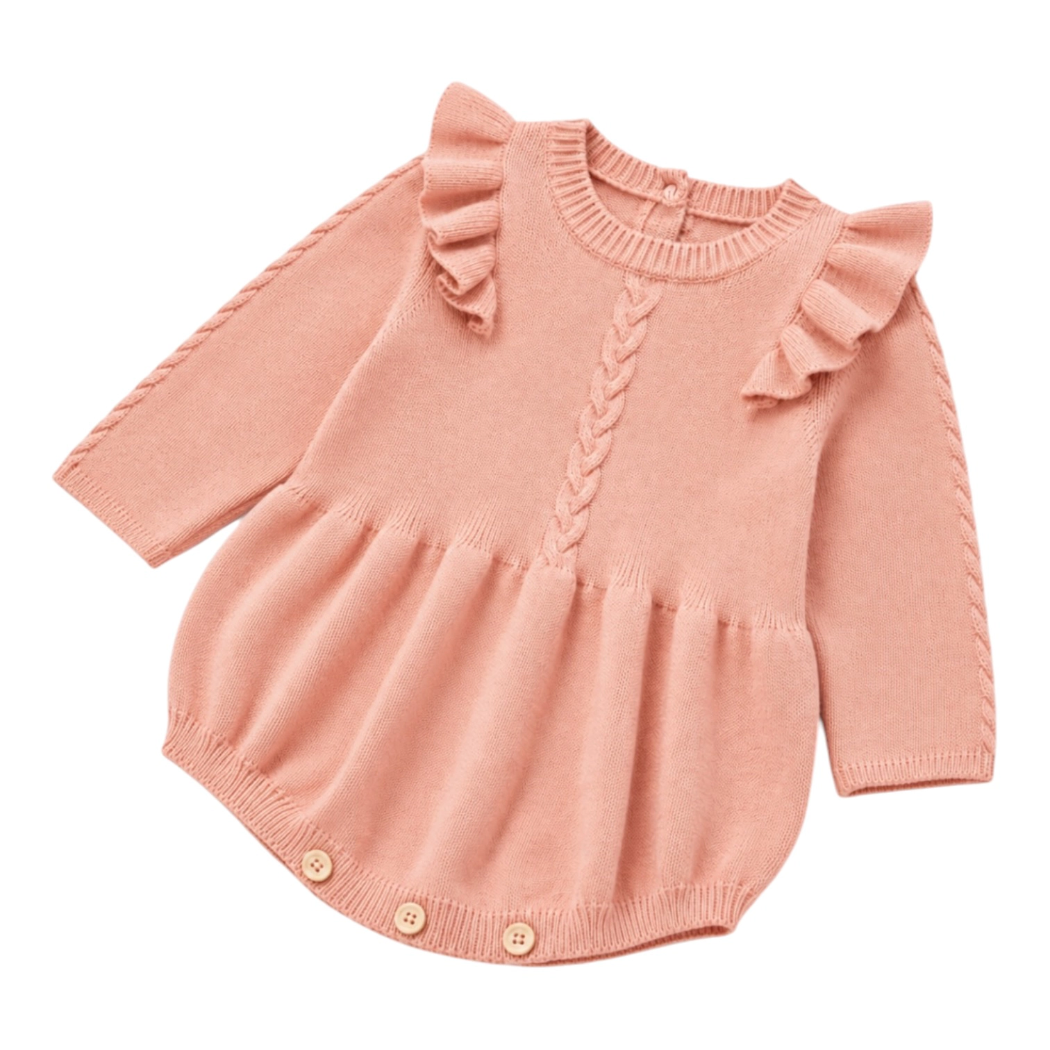 Laurenza's Baby Girls Ballet Pink Knit Romper