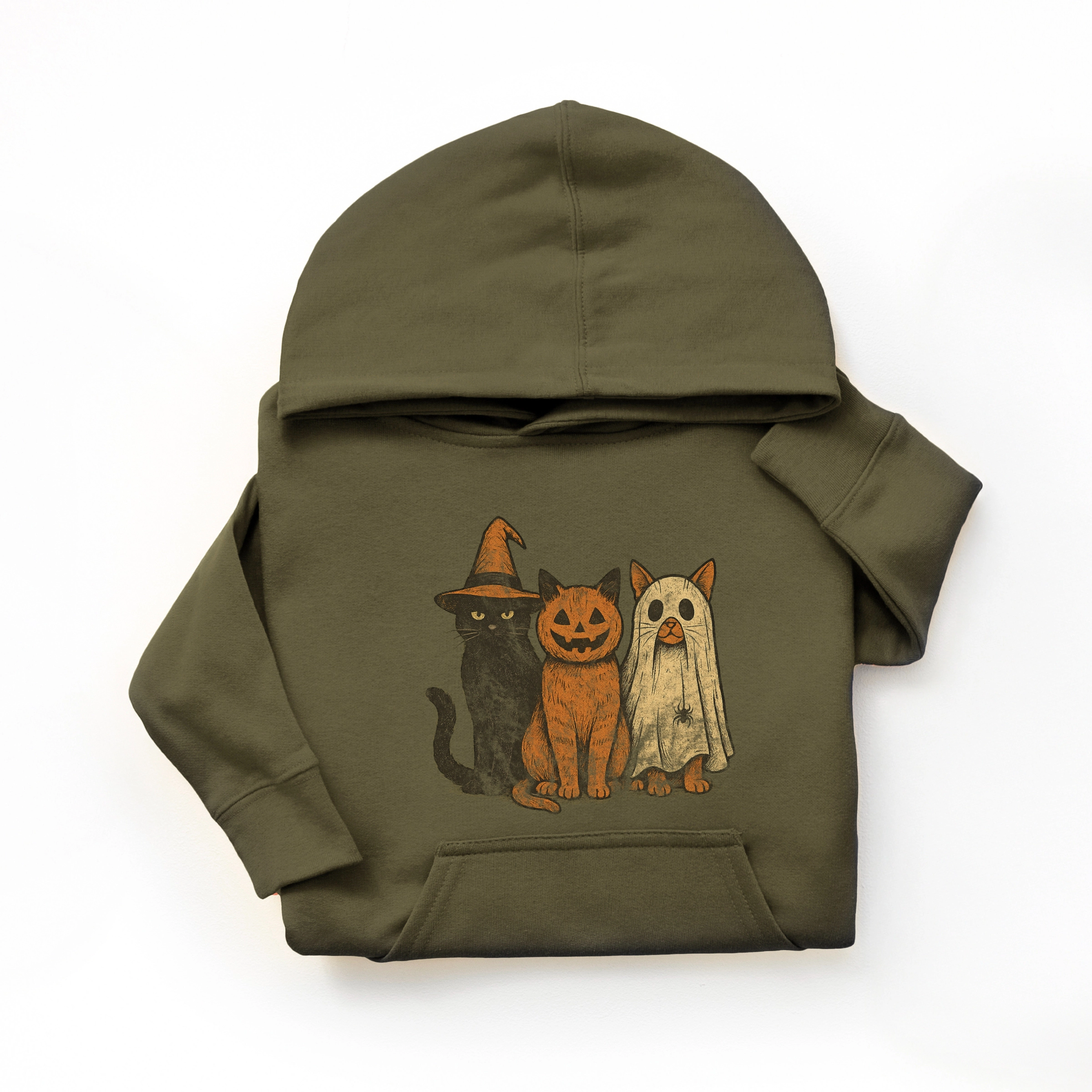 The Juniper Shop - Youth Graphic Hoodie Halloween Cat Trio
