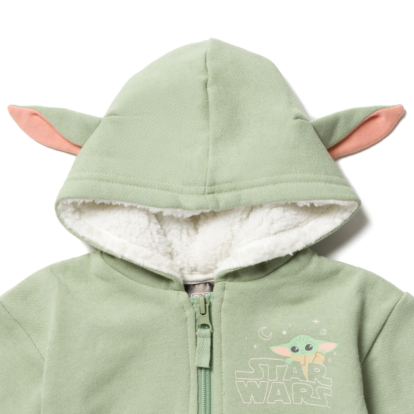 Star Wars The Mandalorian Grogu Cosplay Fleece Zip-Up Hoodie