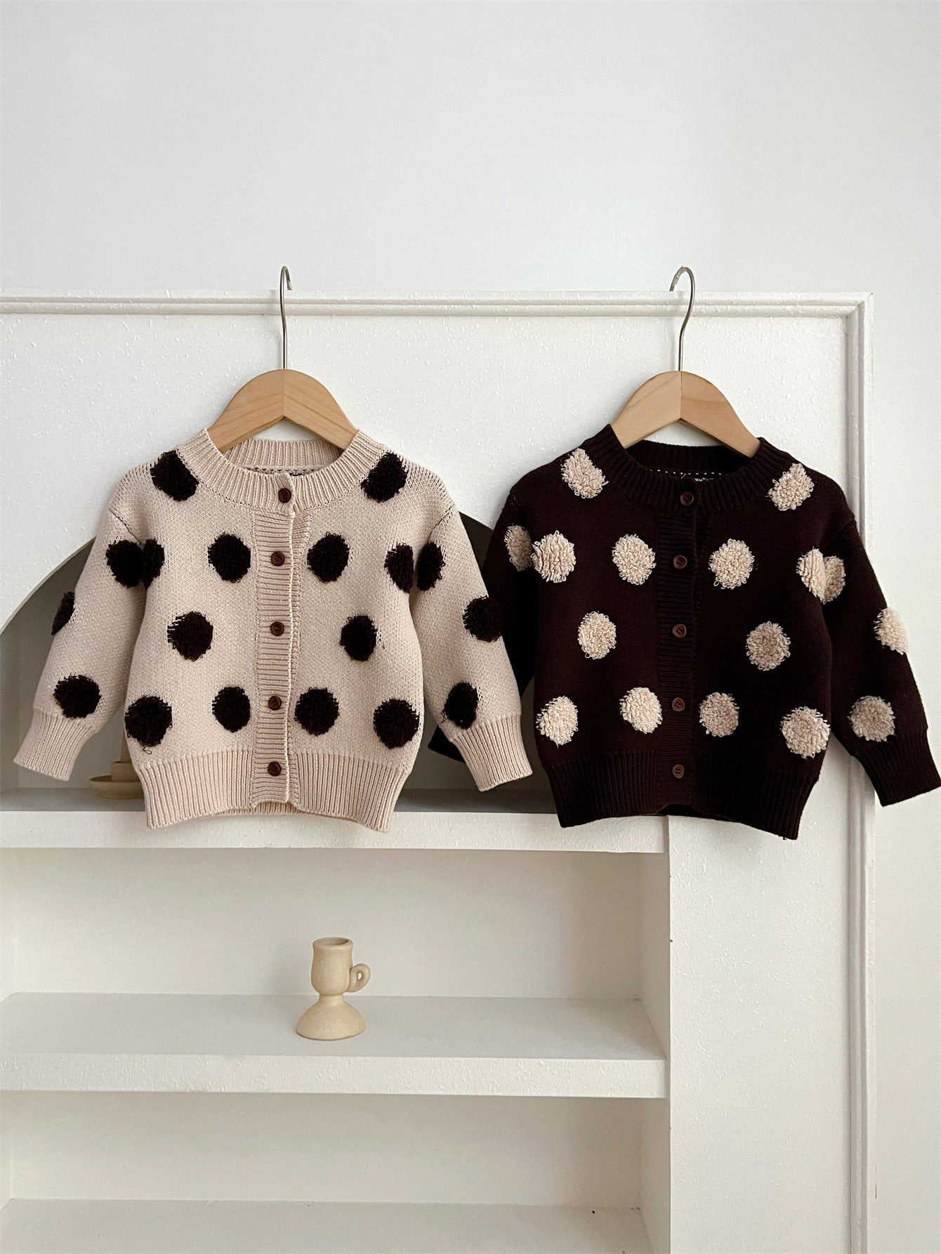 MyKids-USA Children Polka Dots Knitted Cardigan For Spring Sweater