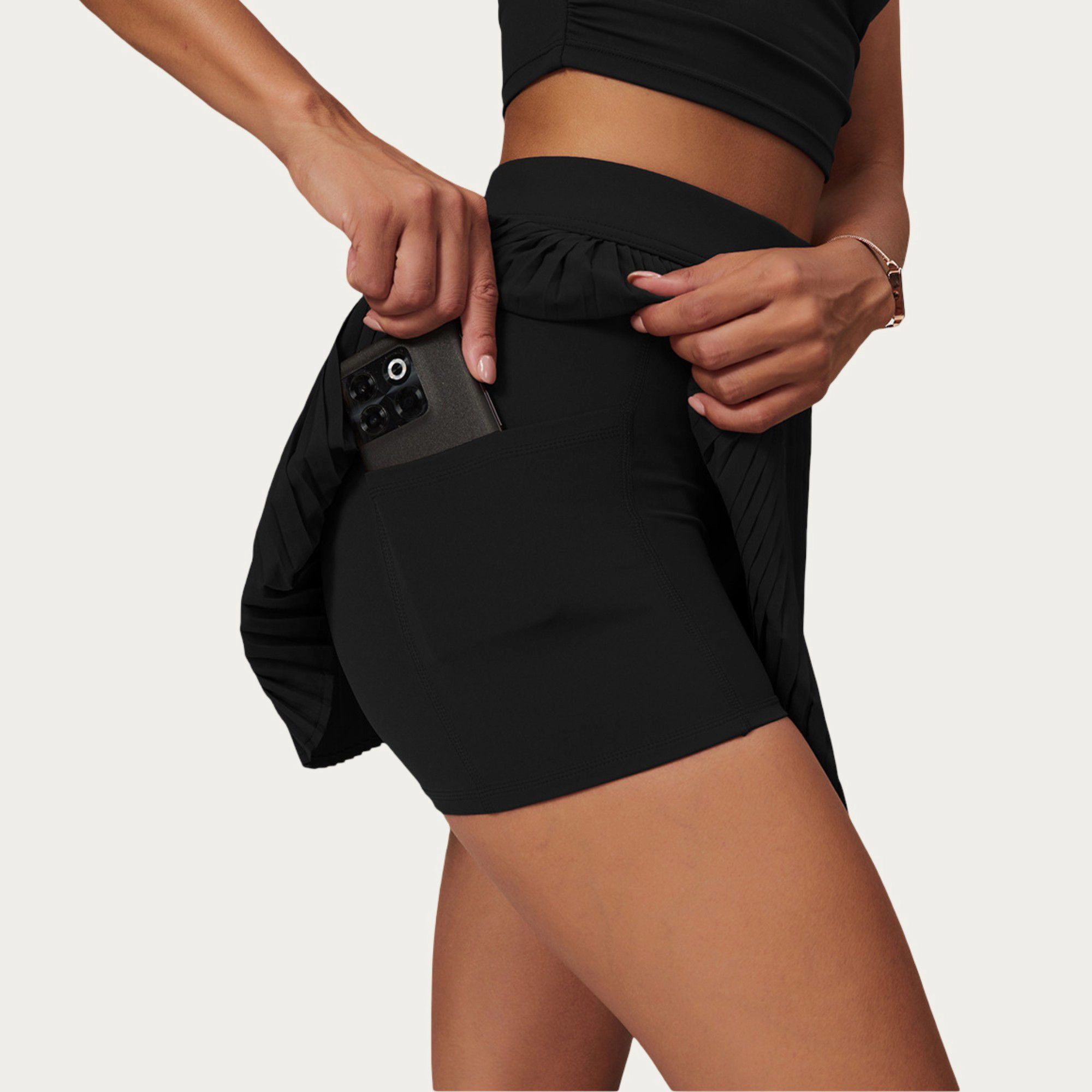 Anna-Kaci Women's Pleated Athletic Skort with Built-In Shorts and Side-Pocket