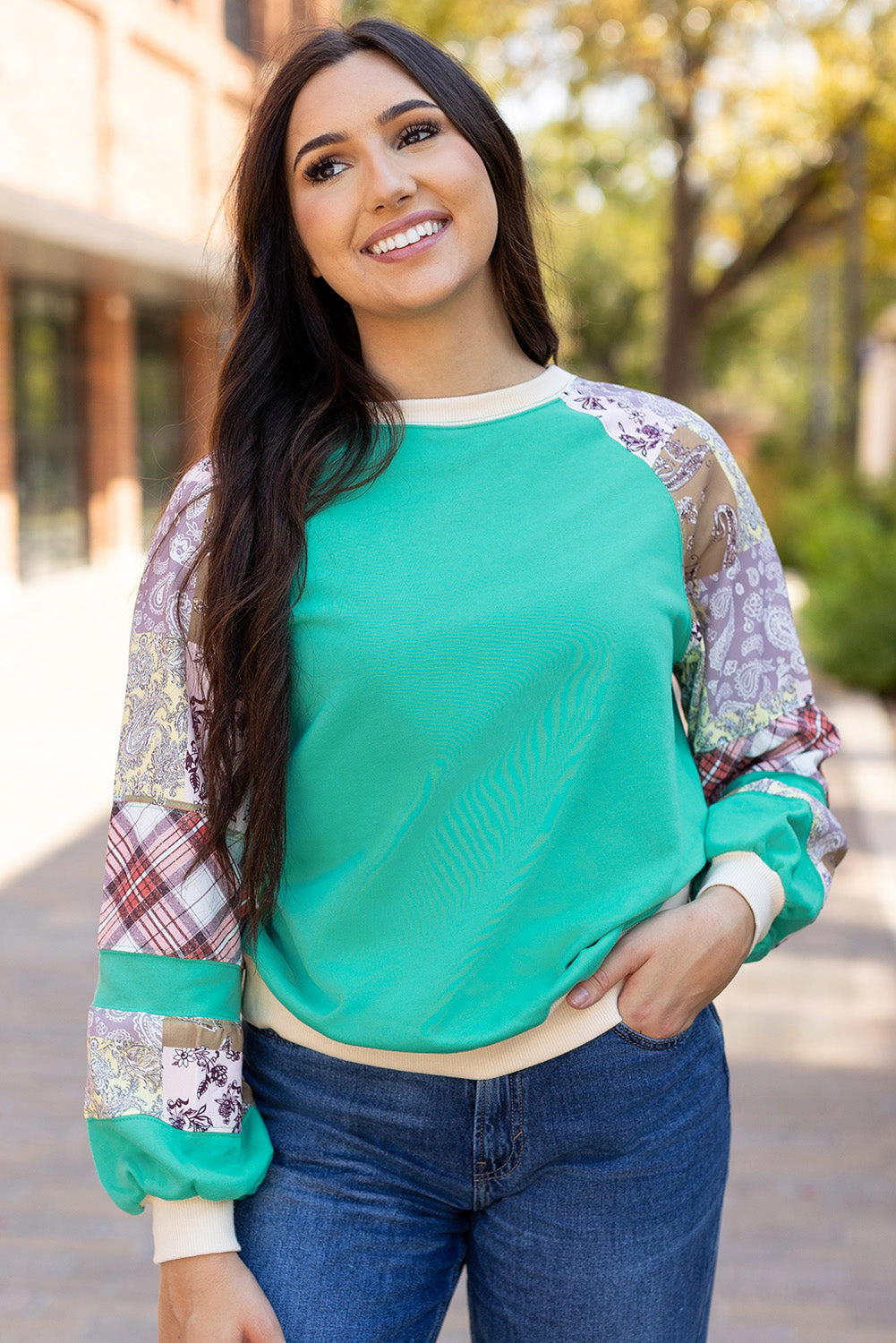 Threaded Pear Women's Maeve Sleeve Raglan Top Long