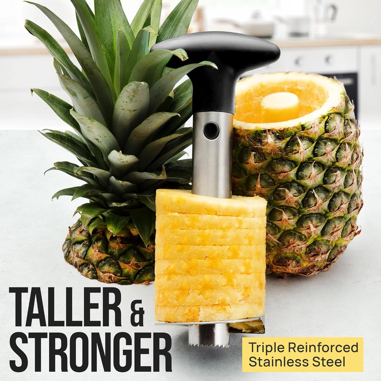 Zulay Kitchen Stainless Steel Pineapple Corer & Slicer + Eye Removal Tool
