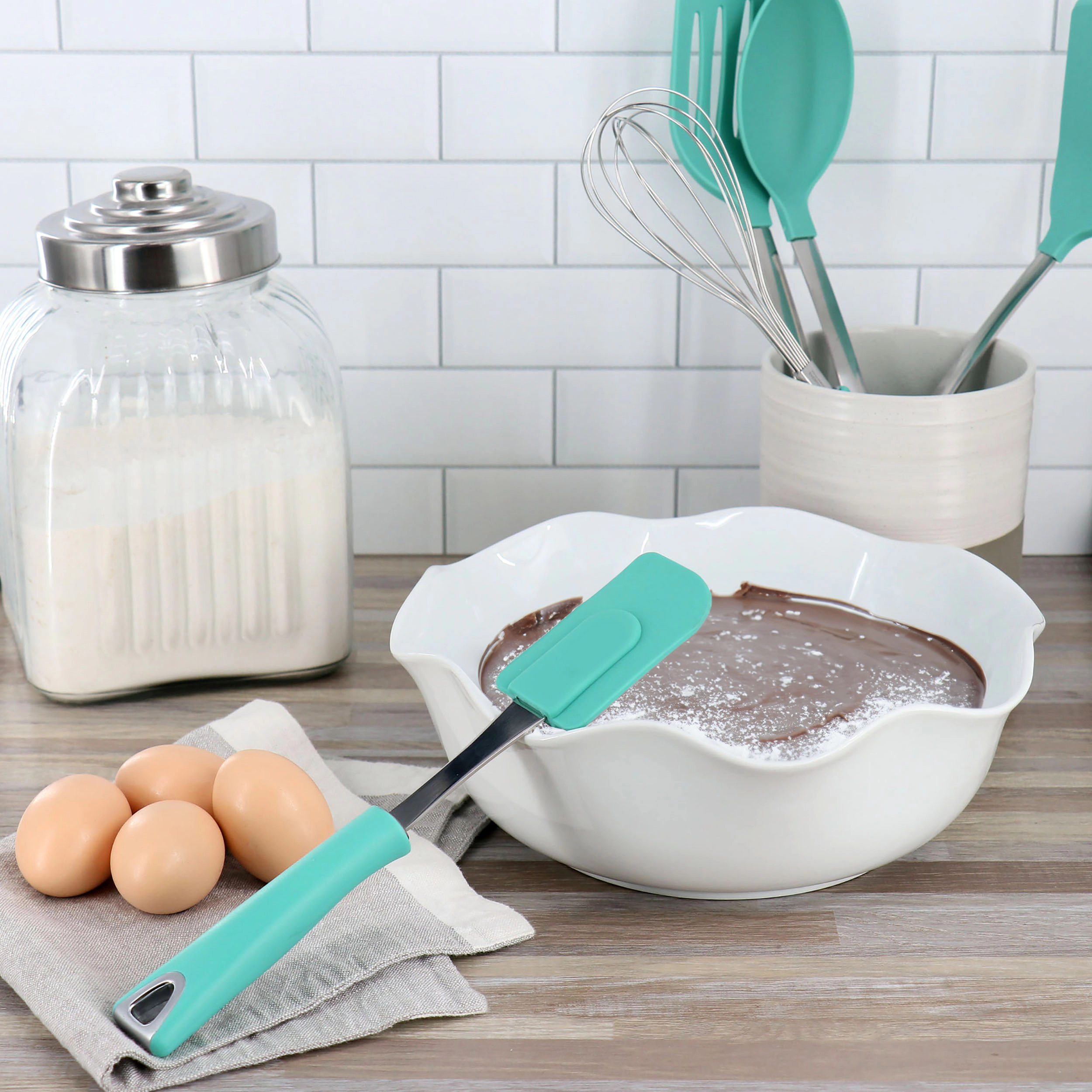 Martha Stewart Everyday Drexler Silicone Scraper Utensil in Turquoise