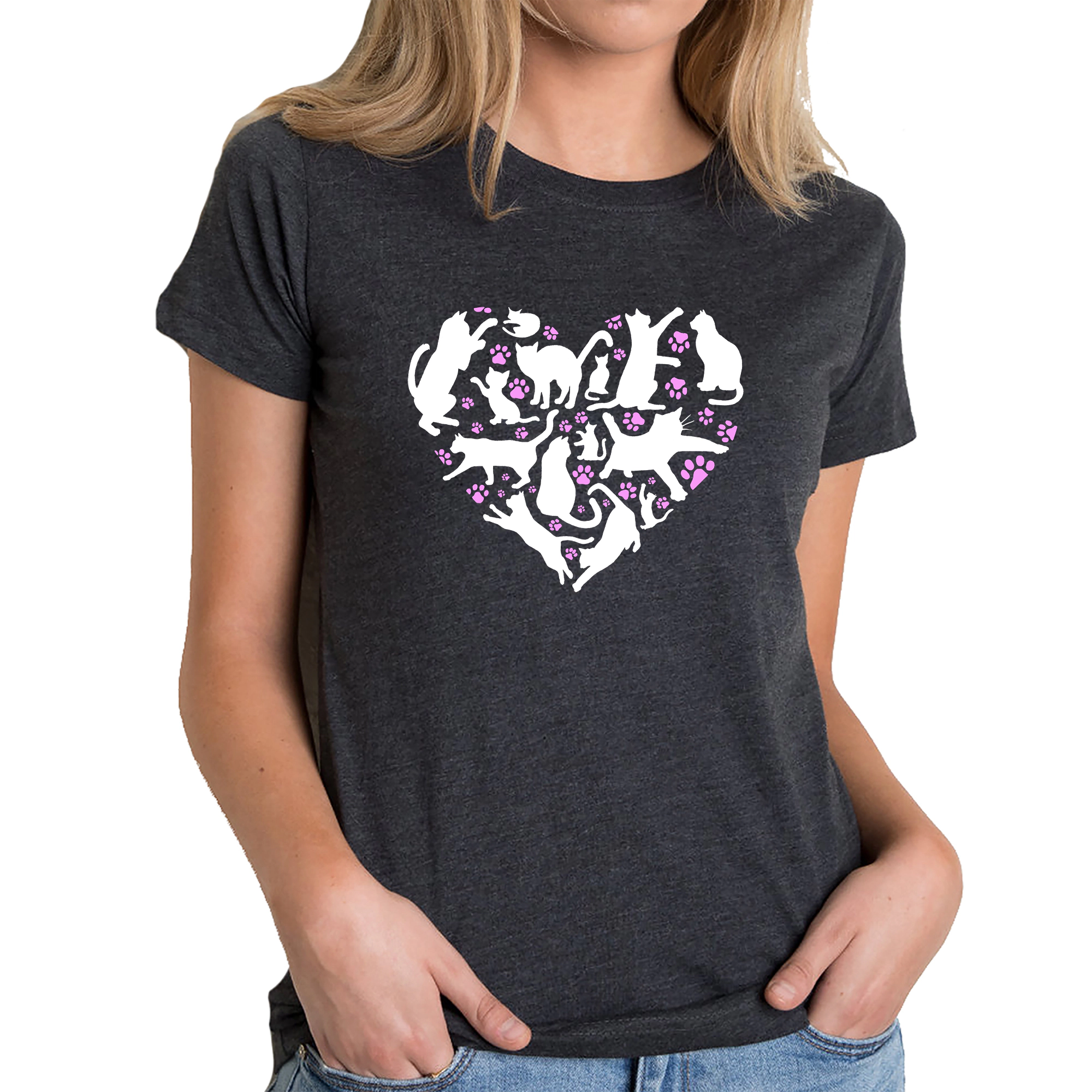 LA Pop Art Women's Cotton/Poly Blend Word T-Shirt