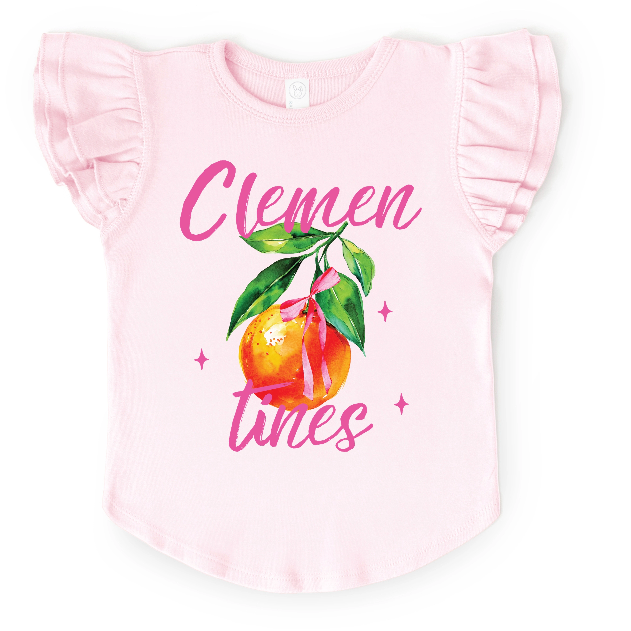 The Juniper Shop - Clementines Watercolor Flutter Sleeve Graphic T-Shirt