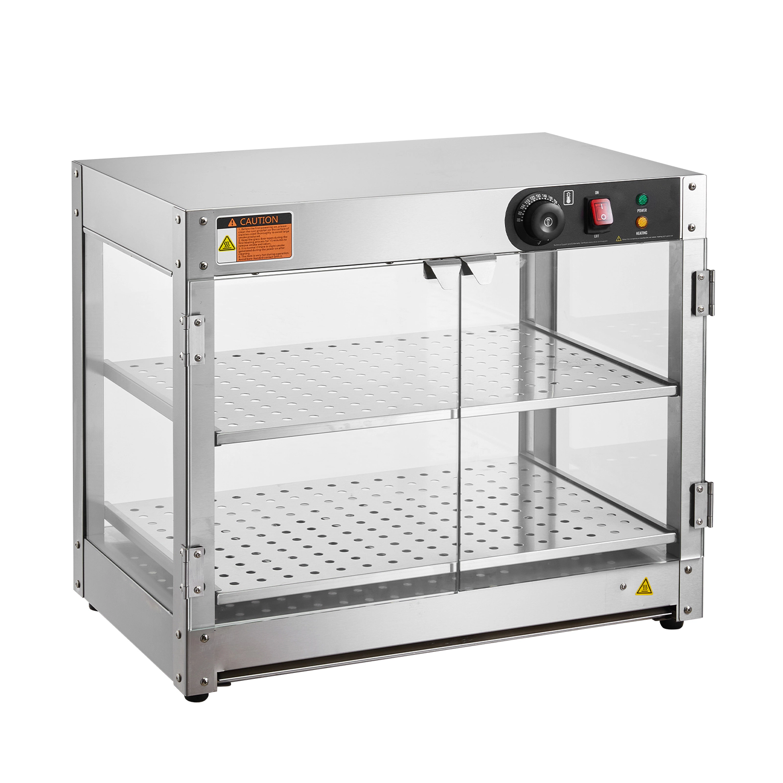 HONGGE Commercial Food Warmer Display 800W Food Display Warmer with Light to Enhance Food Display 86℉~185℉ Temperature